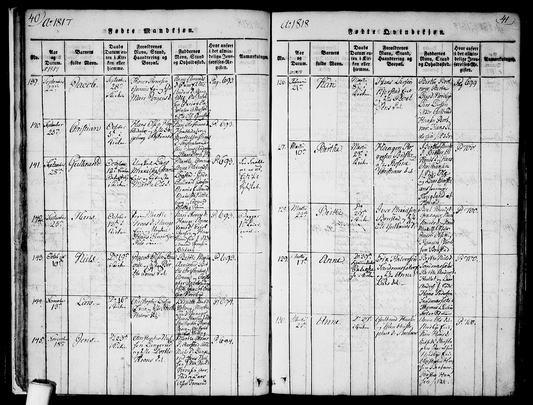 Nannestad prestekontor Kirkebøker, AV/SAO-A-10414a/F/Fa/L0009: Parish register (official) no. I 9, 1815-1840, p. 40-41