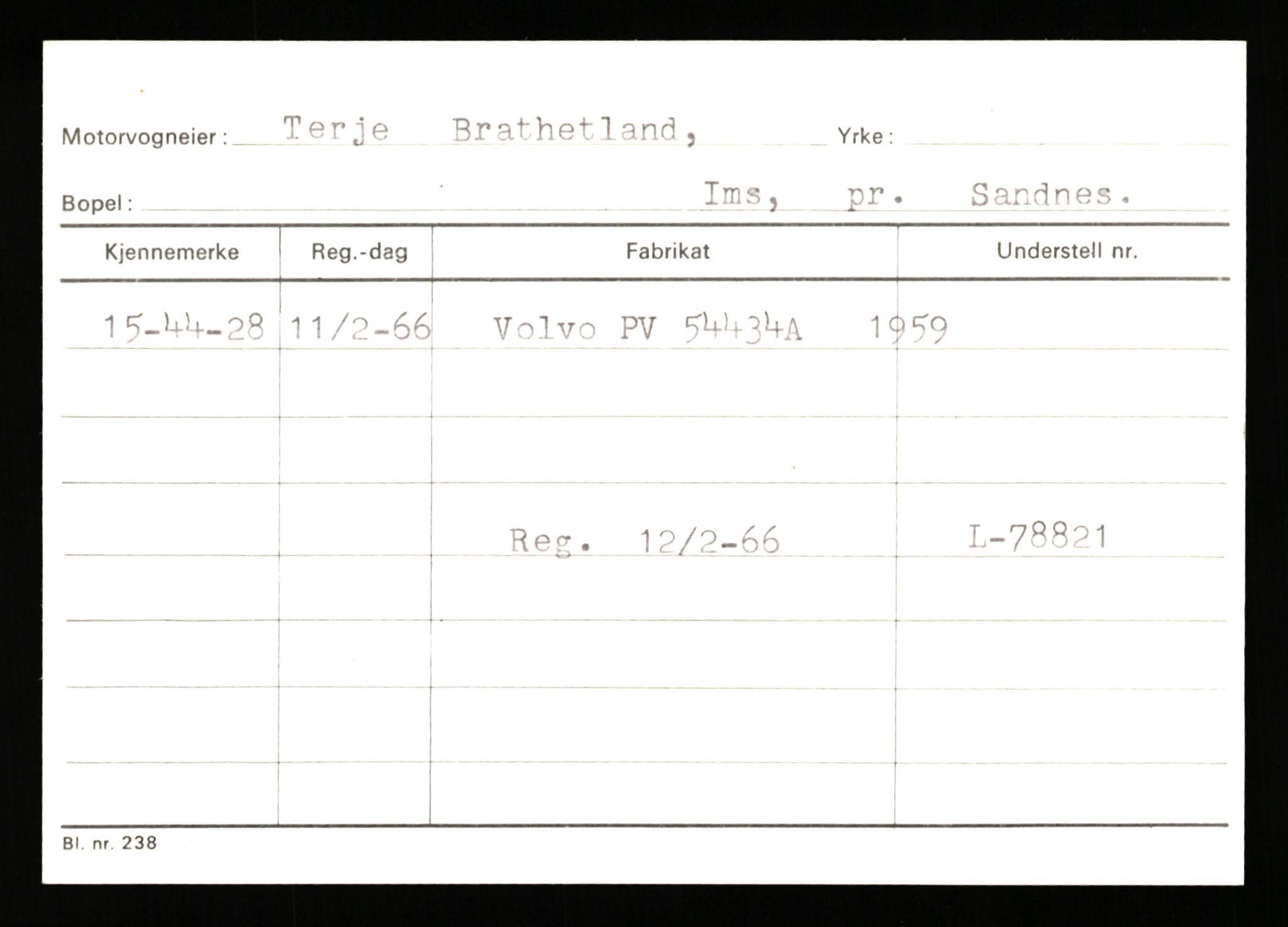 Stavanger trafikkstasjon, AV/SAST-A-101942/0/G/L0010: Registreringsnummer: 130000 - 239953, 1930-1971, p. 827