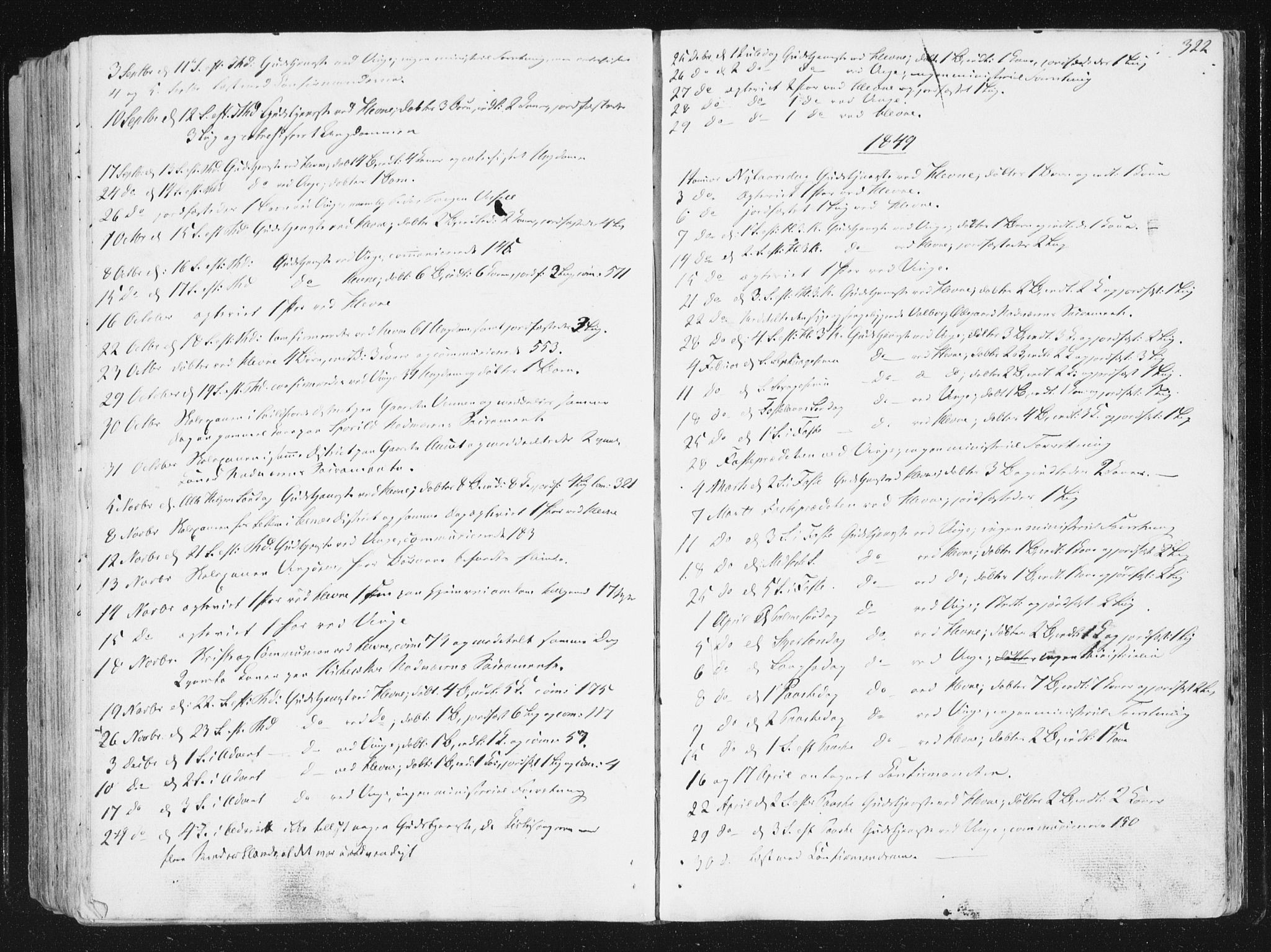 Ministerialprotokoller, klokkerbøker og fødselsregistre - Sør-Trøndelag, SAT/A-1456/630/L0493: Parish register (official) no. 630A06, 1841-1851, p. 322