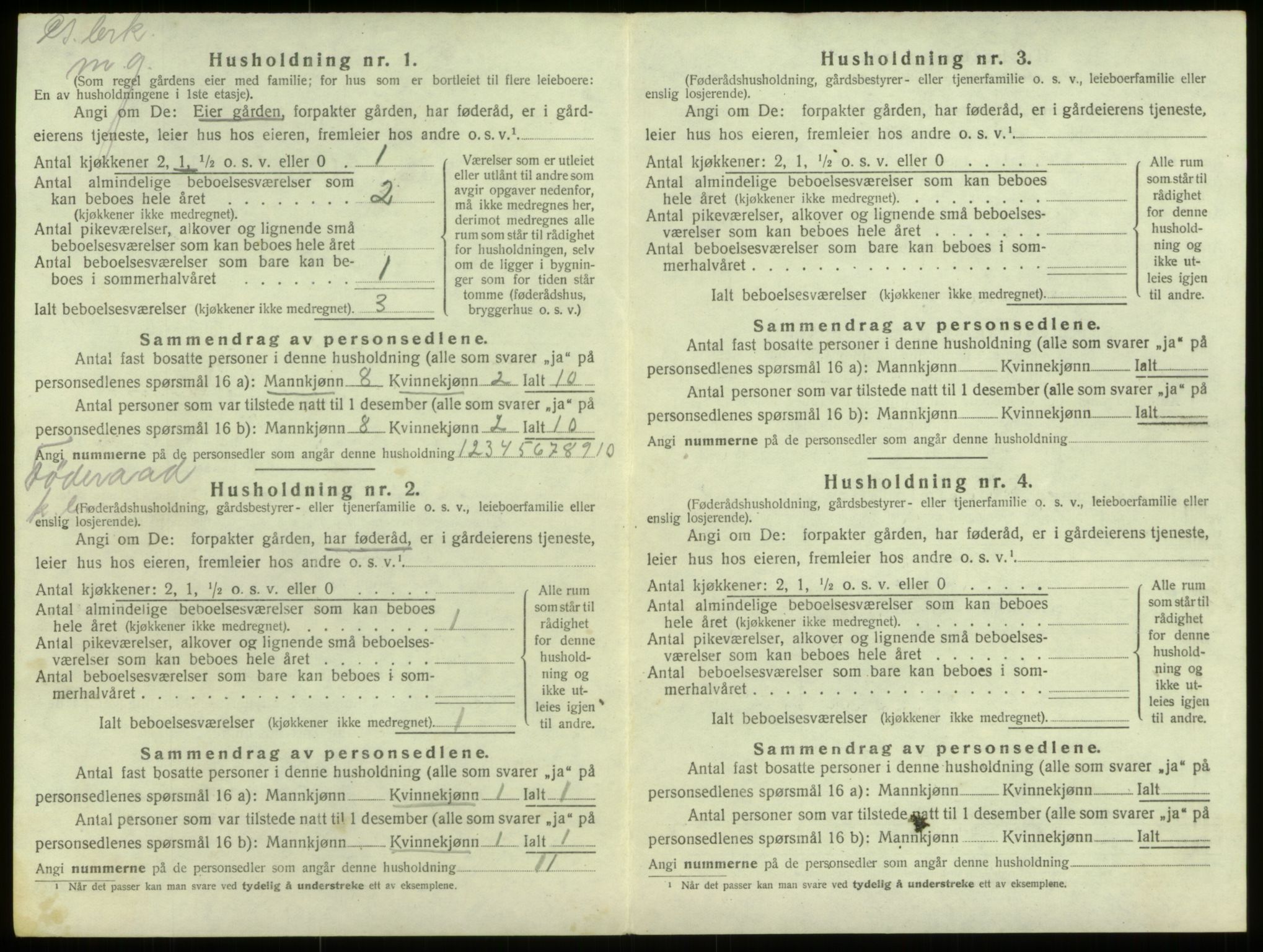 SAB, 1920 census for Selje, 1920, p. 589