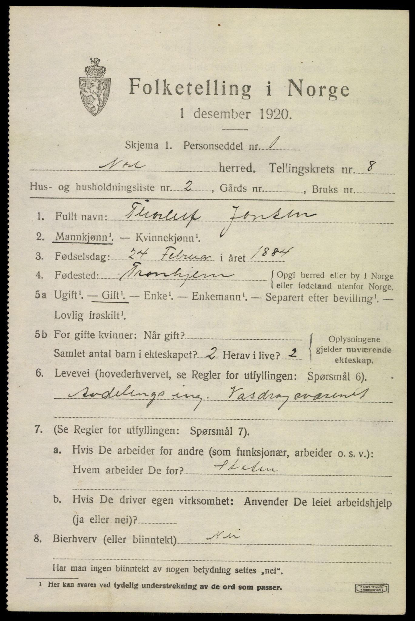 SAKO, 1920 census for Nore, 1920, p. 4008