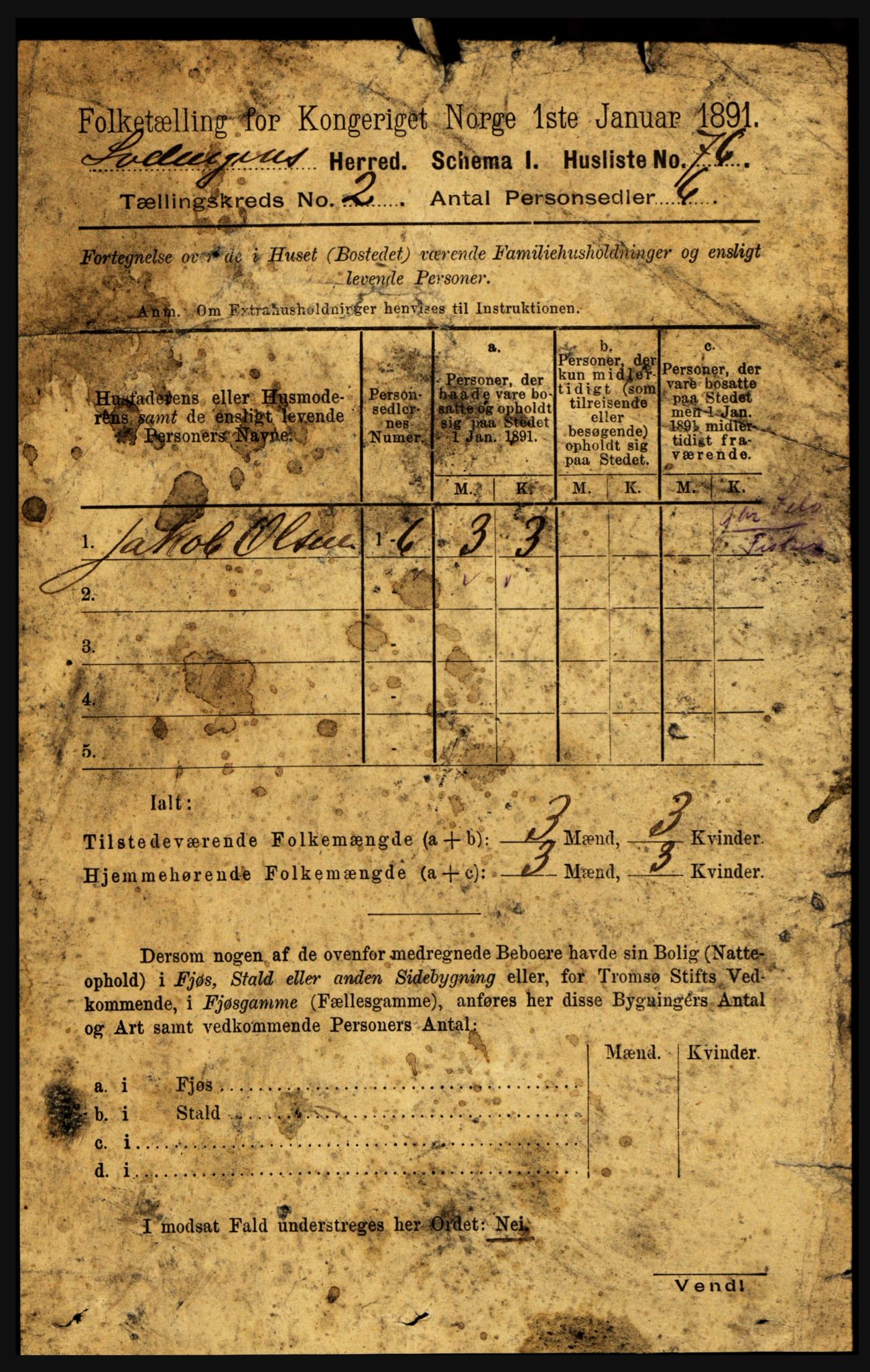 RA, 1891 census for 1851 Lødingen, 1891, p. 722