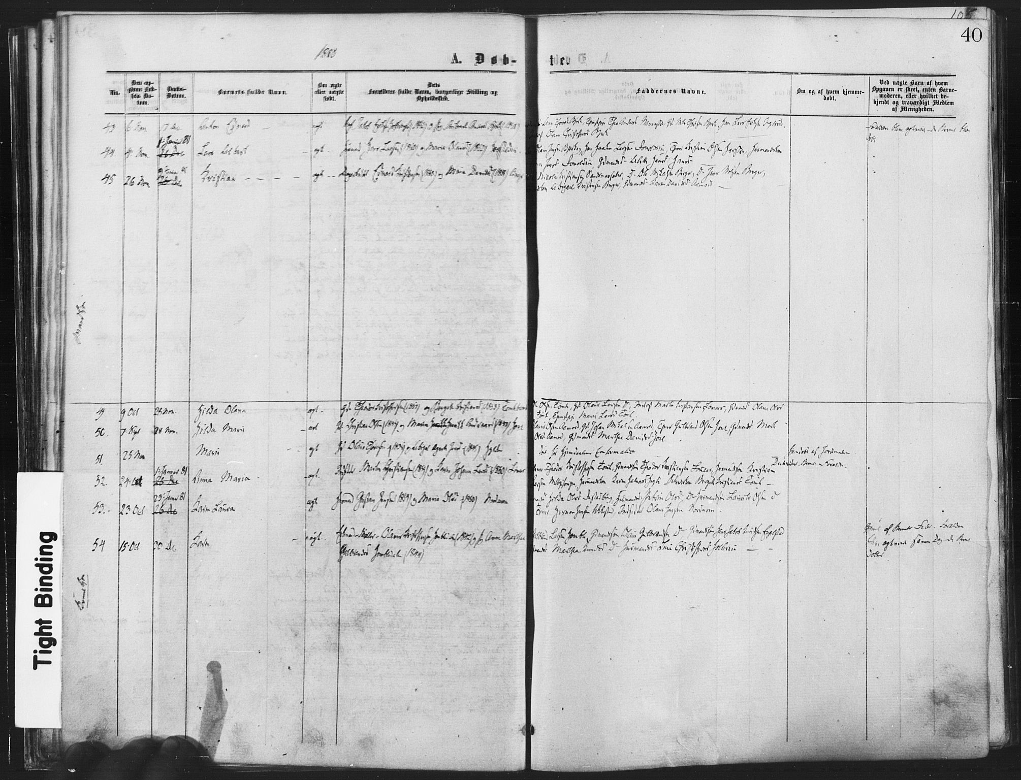 Nannestad prestekontor Kirkebøker, SAO/A-10414a/F/Fa/L0013: Parish register (official) no. I 13, 1873-1880, p. 40