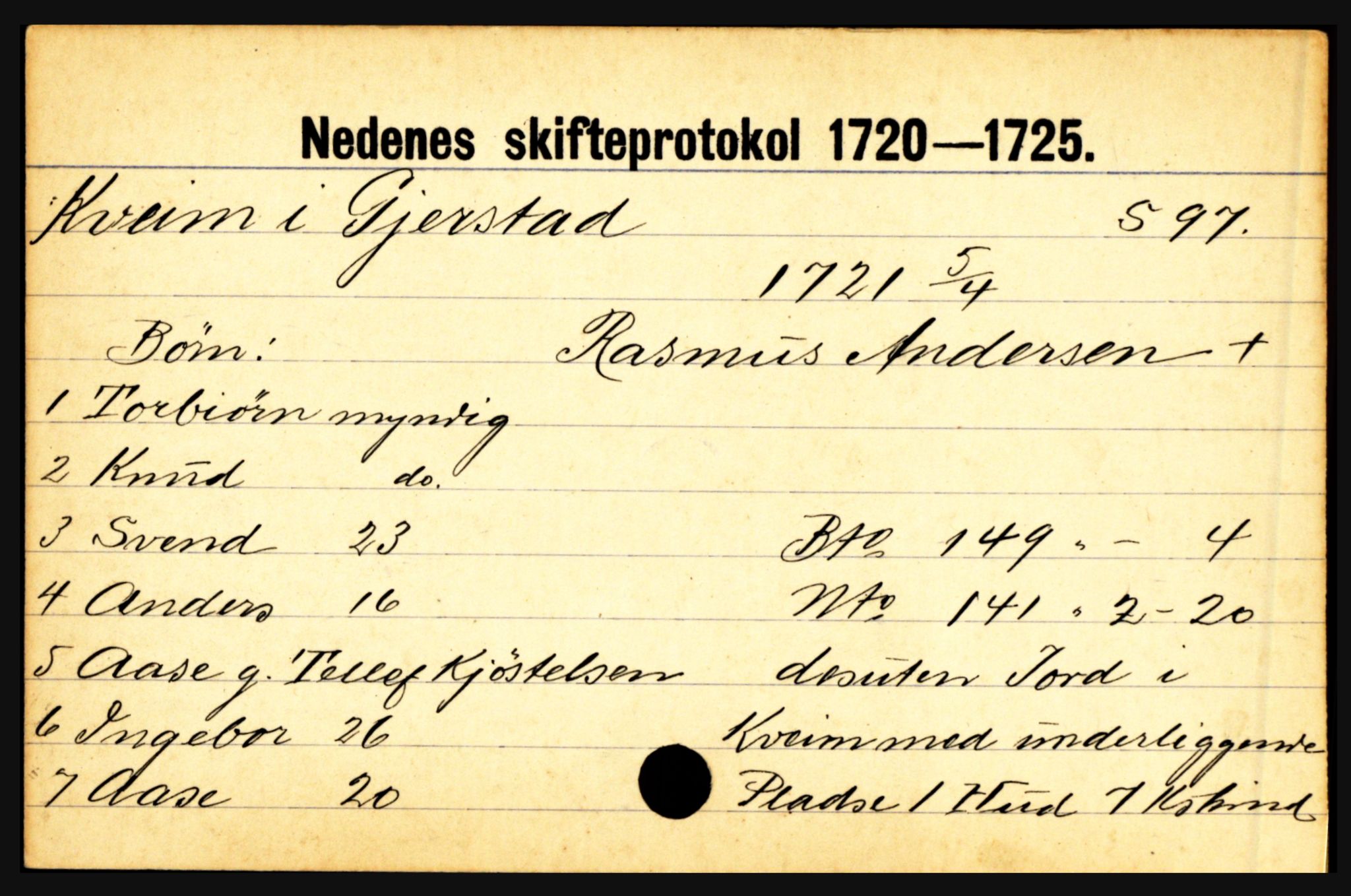 Nedenes sorenskriveri før 1824, AV/SAK-1221-0007/H, p. 16375