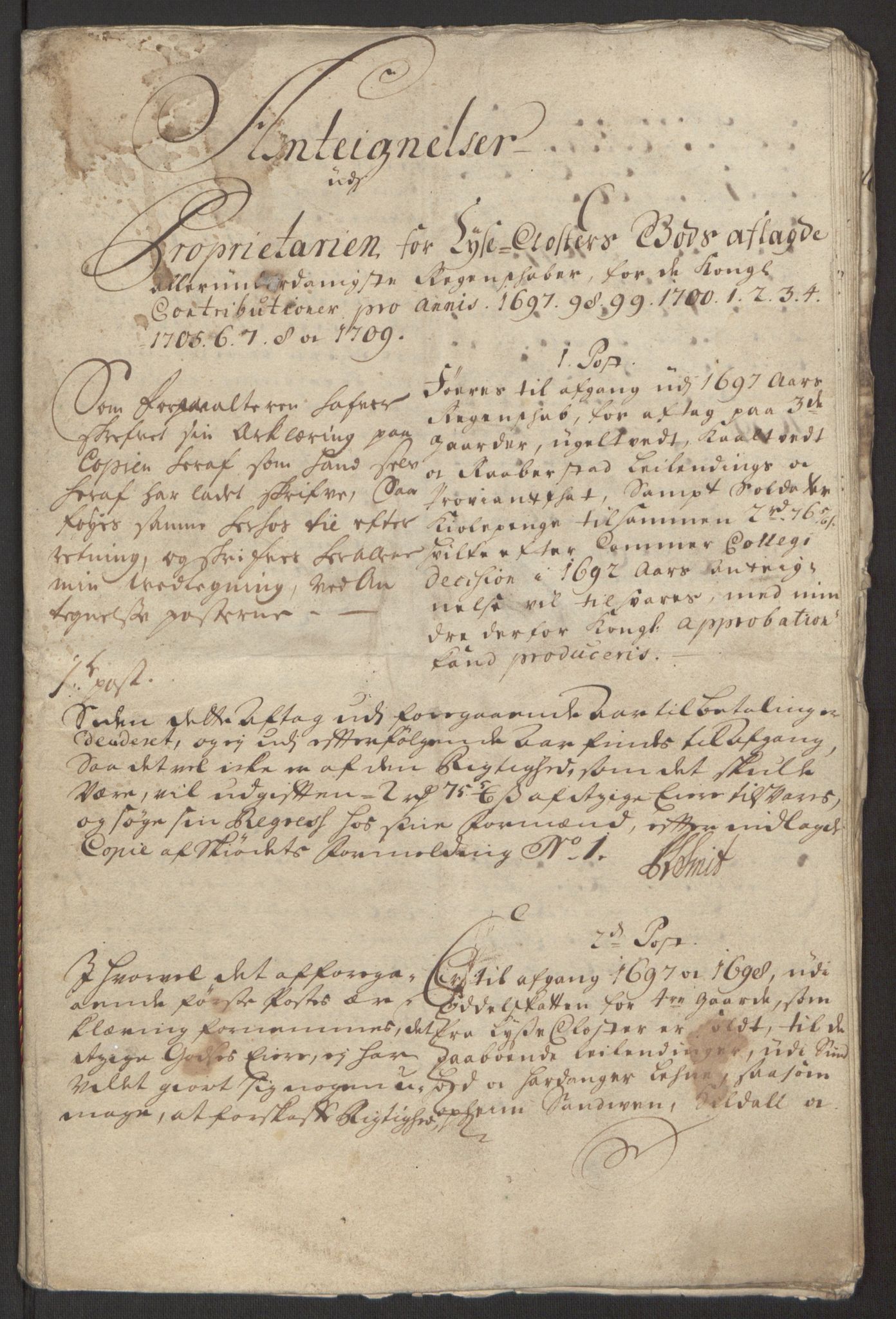 Rentekammeret inntil 1814, Reviderte regnskaper, Fogderegnskap, RA/EA-4092/R50/L3159: Fogderegnskap Lyse kloster, 1691-1709, p. 318