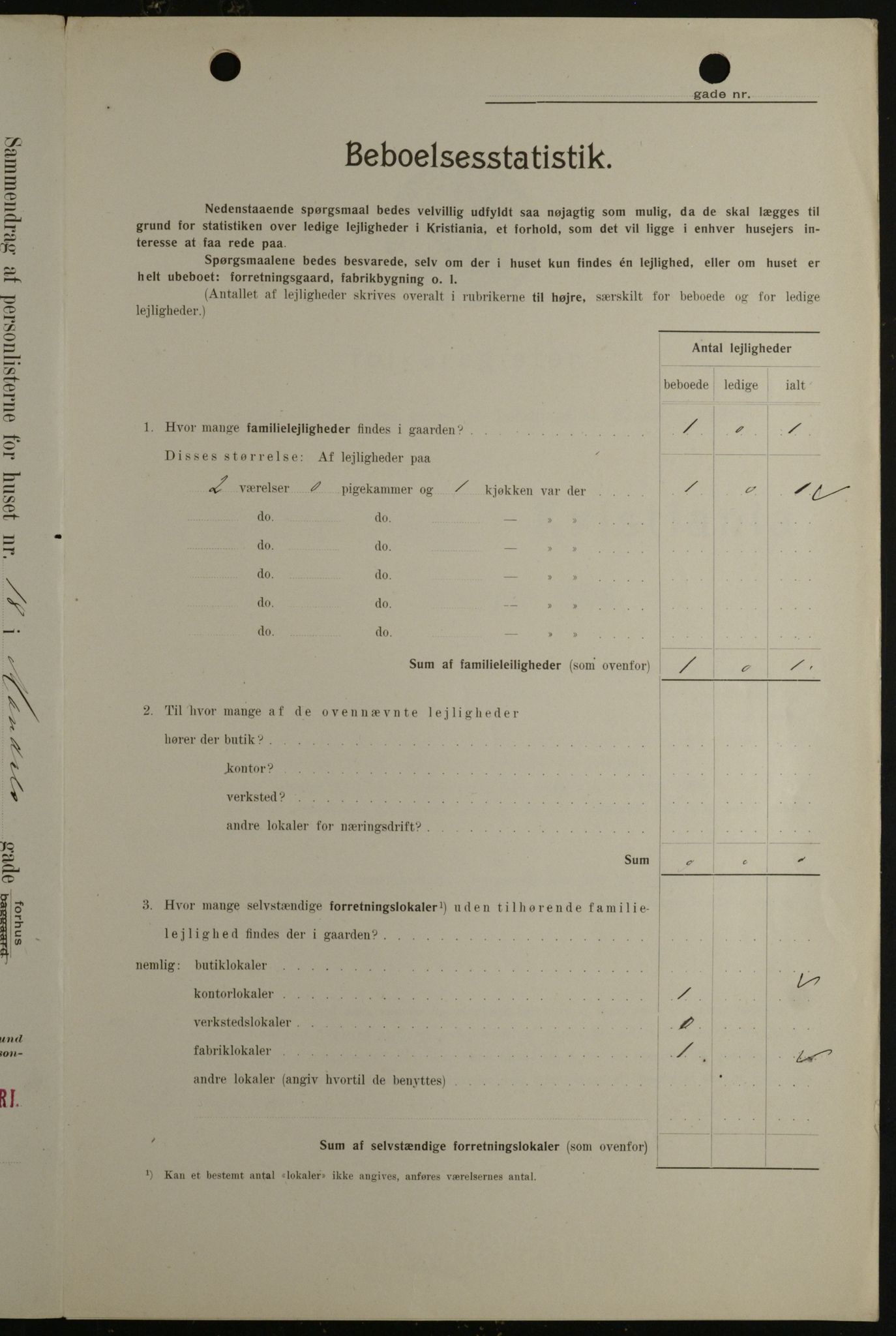 OBA, Municipal Census 1908 for Kristiania, 1908, p. 54080