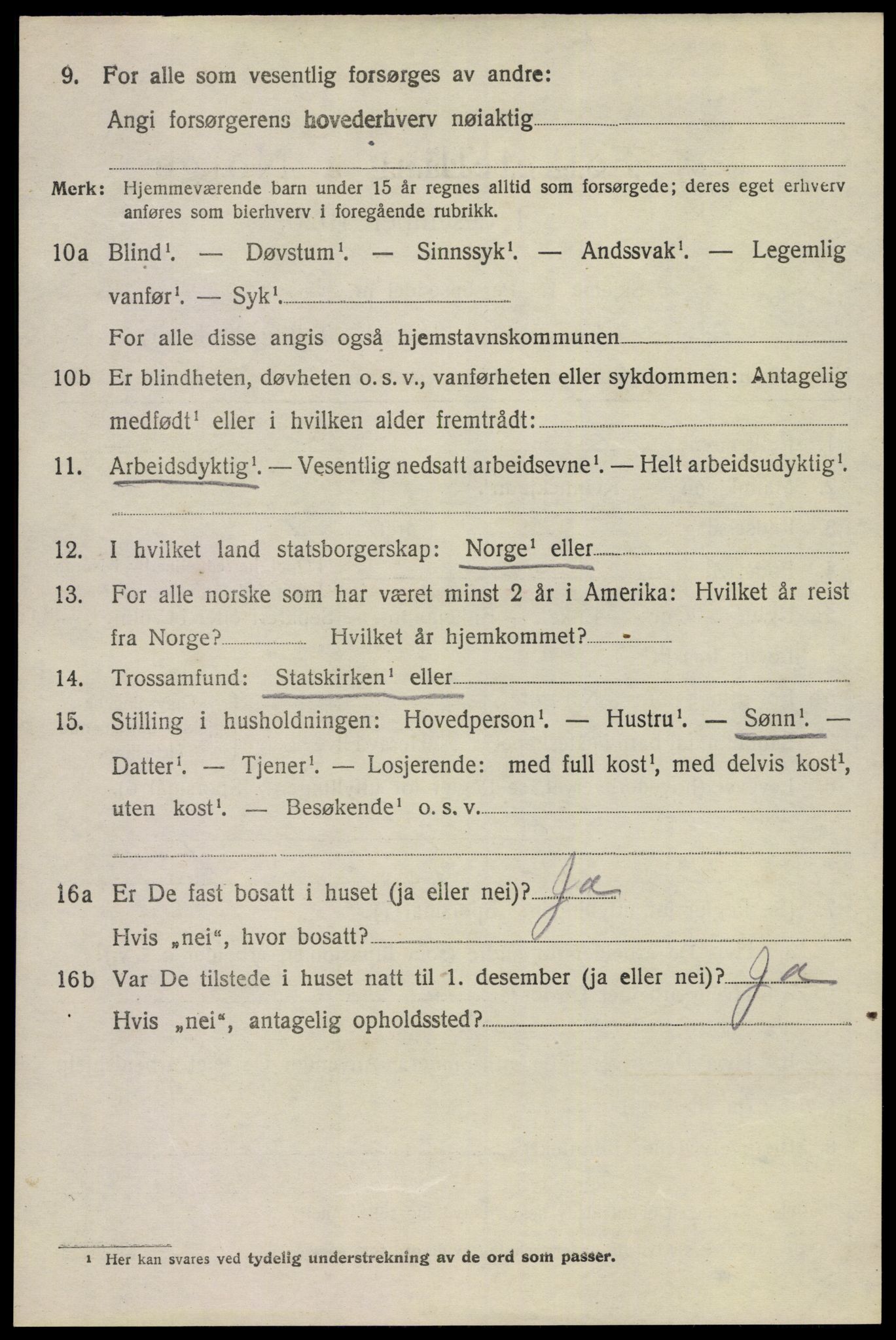 SAKO, 1920 census for Eidanger, 1920, p. 6197