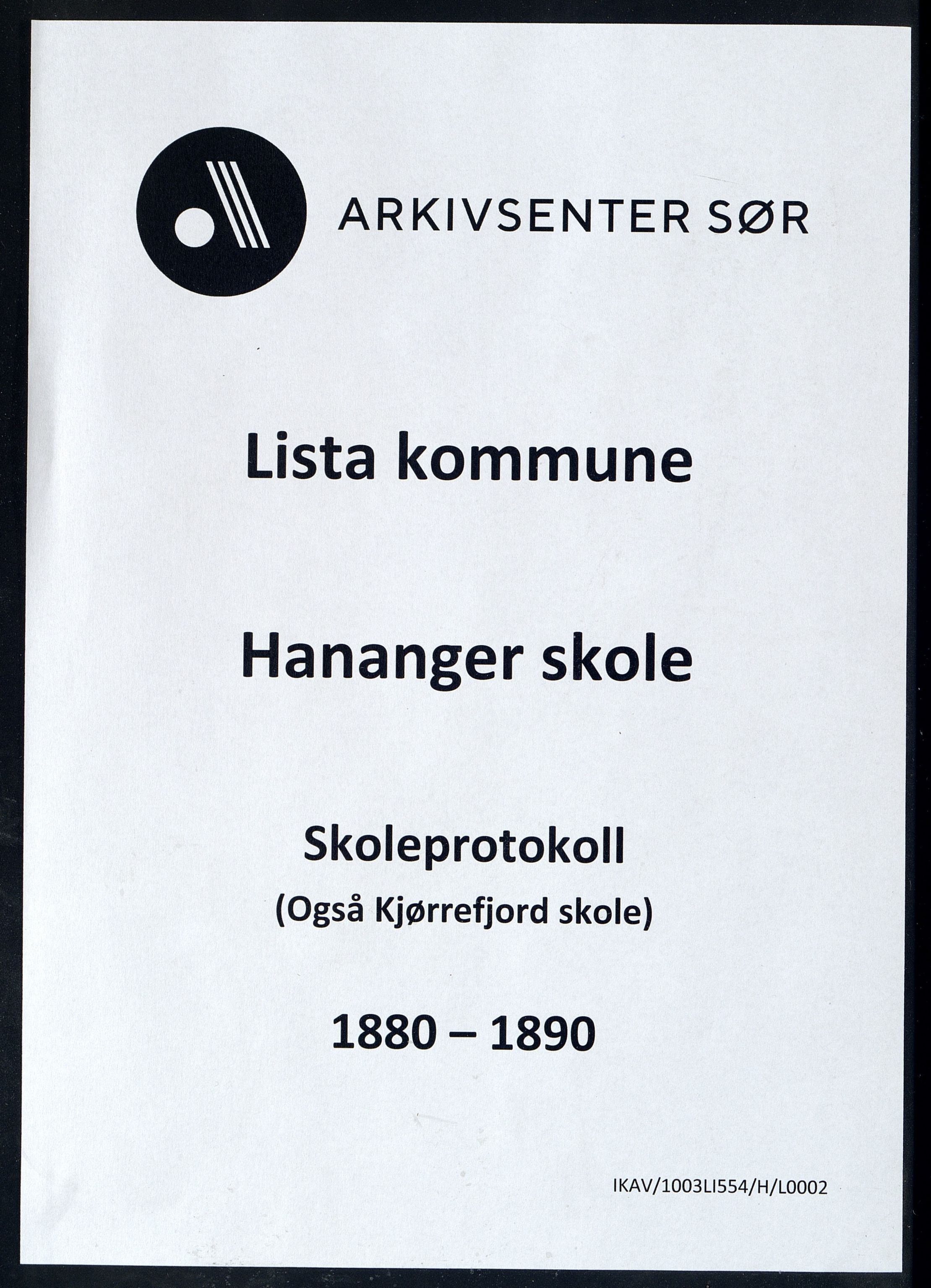 Lista kommune - Hananger Skole, ARKSOR/1003LI554/H/L0002: Skoleprotokoll, 1880-1890