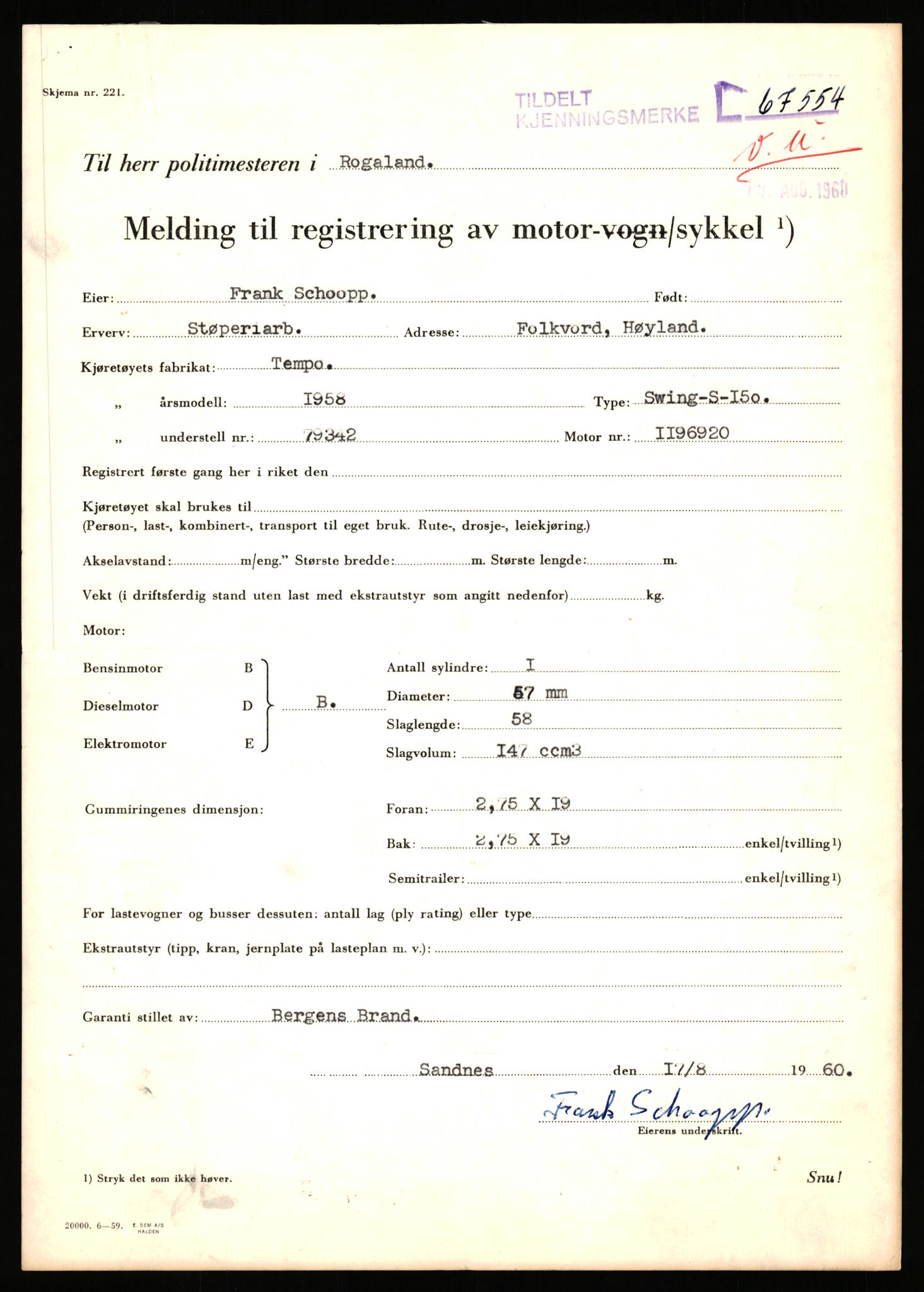 Stavanger trafikkstasjon, AV/SAST-A-101942/0/F/L0065: L-65400 - L-67649, 1930-1971, p. 1809