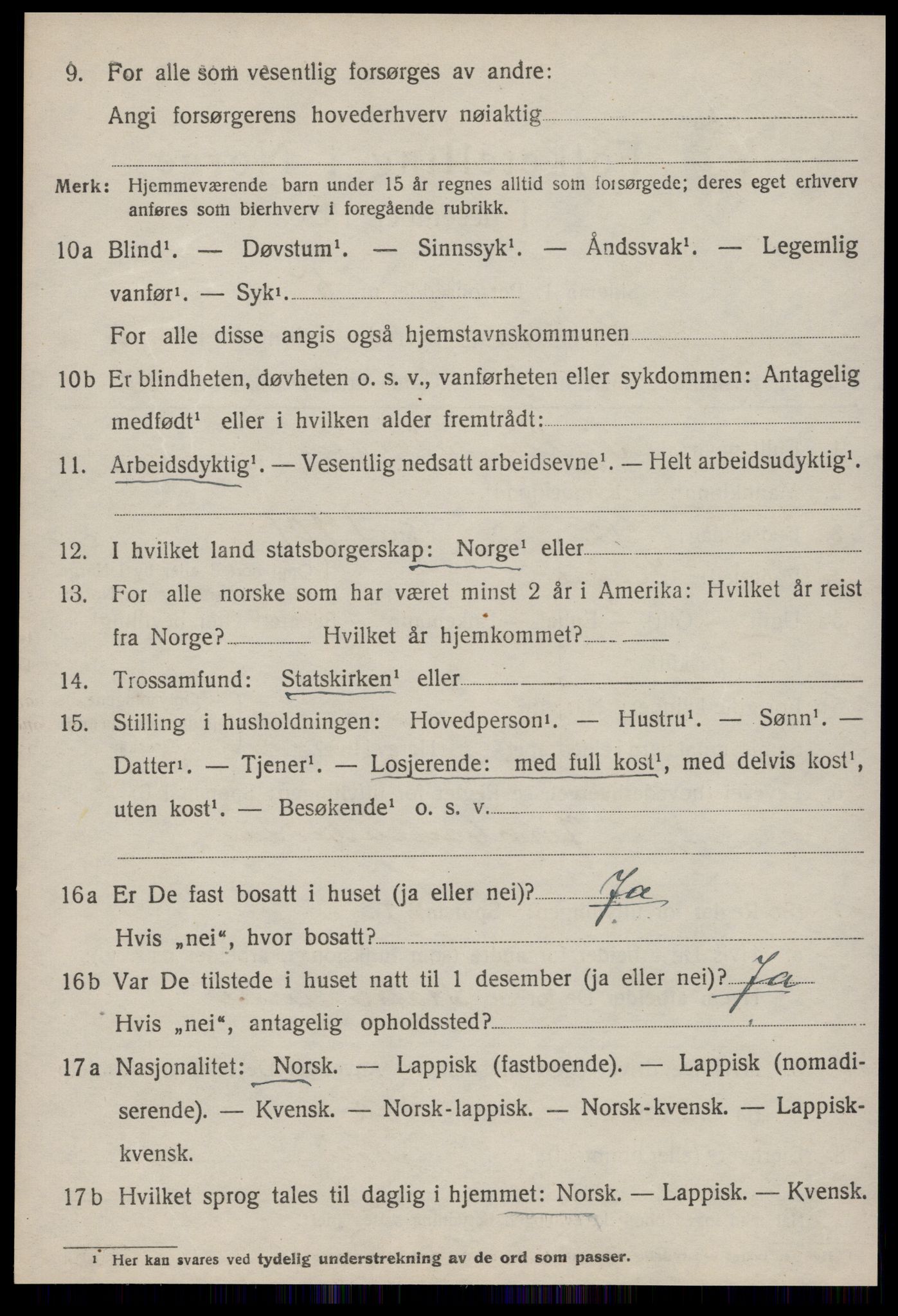 SAT, 1920 census for Strinda, 1920, p. 14465