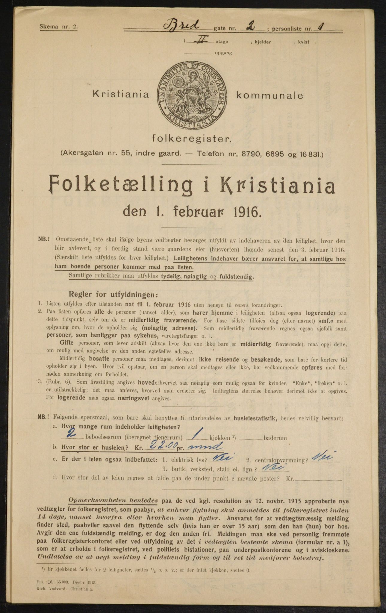 OBA, Municipal Census 1916 for Kristiania, 1916, p. 8224