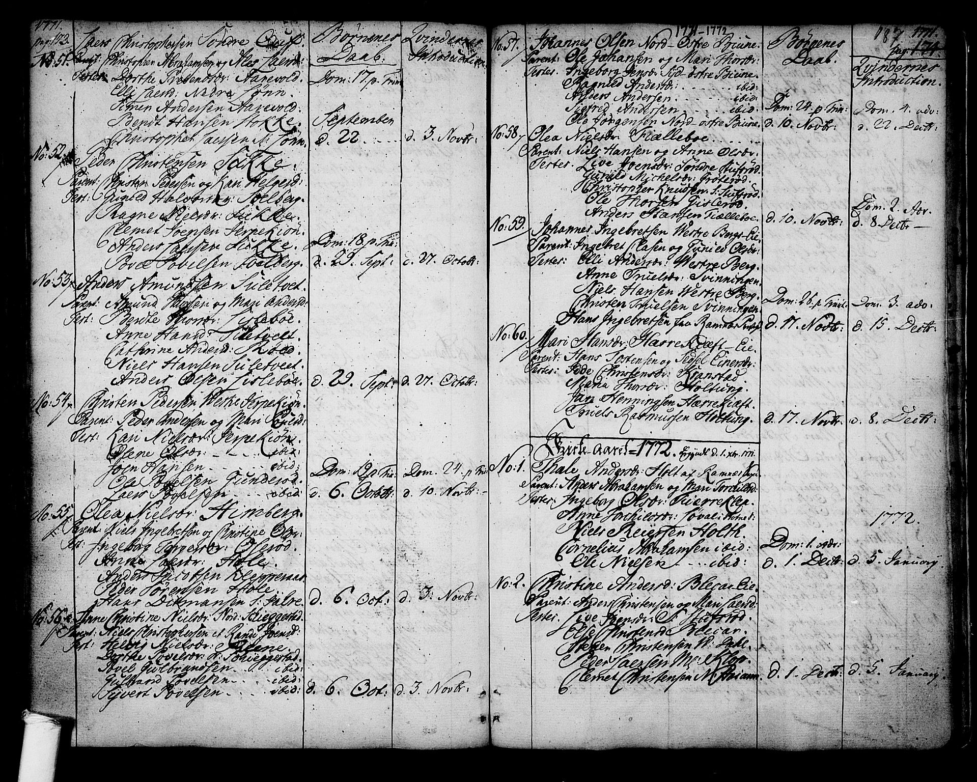 Ramnes kirkebøker, SAKO/A-314/F/Fa/L0001: Parish register (official) no. I 1, 1732-1774, p. 187