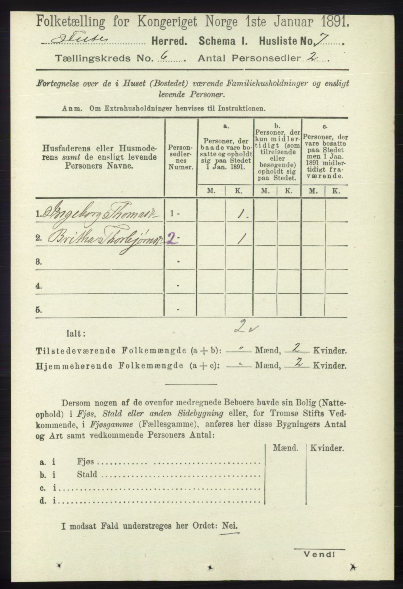 RA, 1891 census for 1241 Fusa, 1891, p. 1049