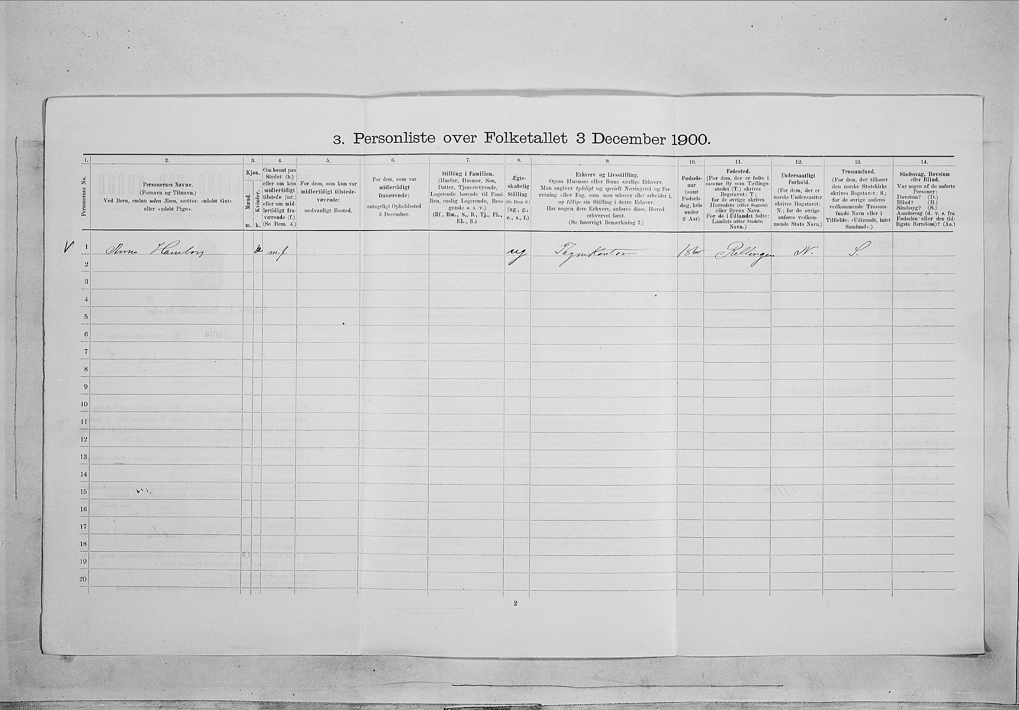 SAO, 1900 census for Kristiania, 1900, p. 45800