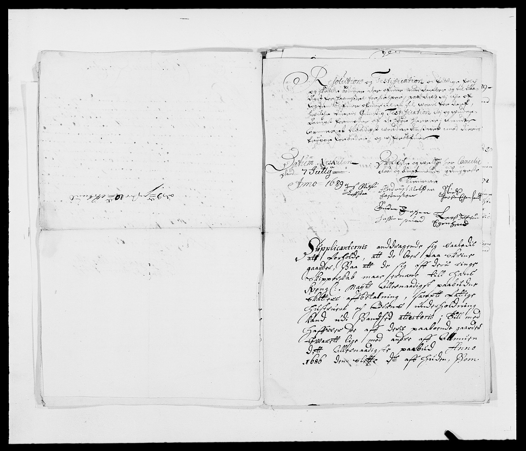 Rentekammeret inntil 1814, Reviderte regnskaper, Fogderegnskap, AV/RA-EA-4092/R39/L2307: Fogderegnskap Nedenes, 1684-1689, p. 144