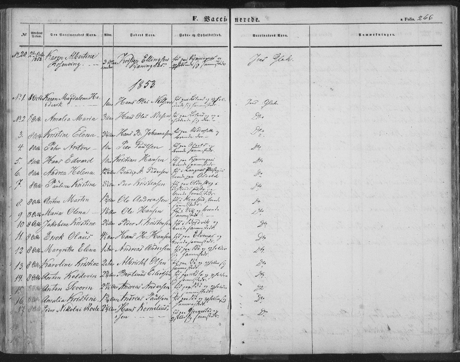 Ministerialprotokoller, klokkerbøker og fødselsregistre - Nordland, AV/SAT-A-1459/895/L1369: Parish register (official) no. 895A04, 1852-1872, p. 266