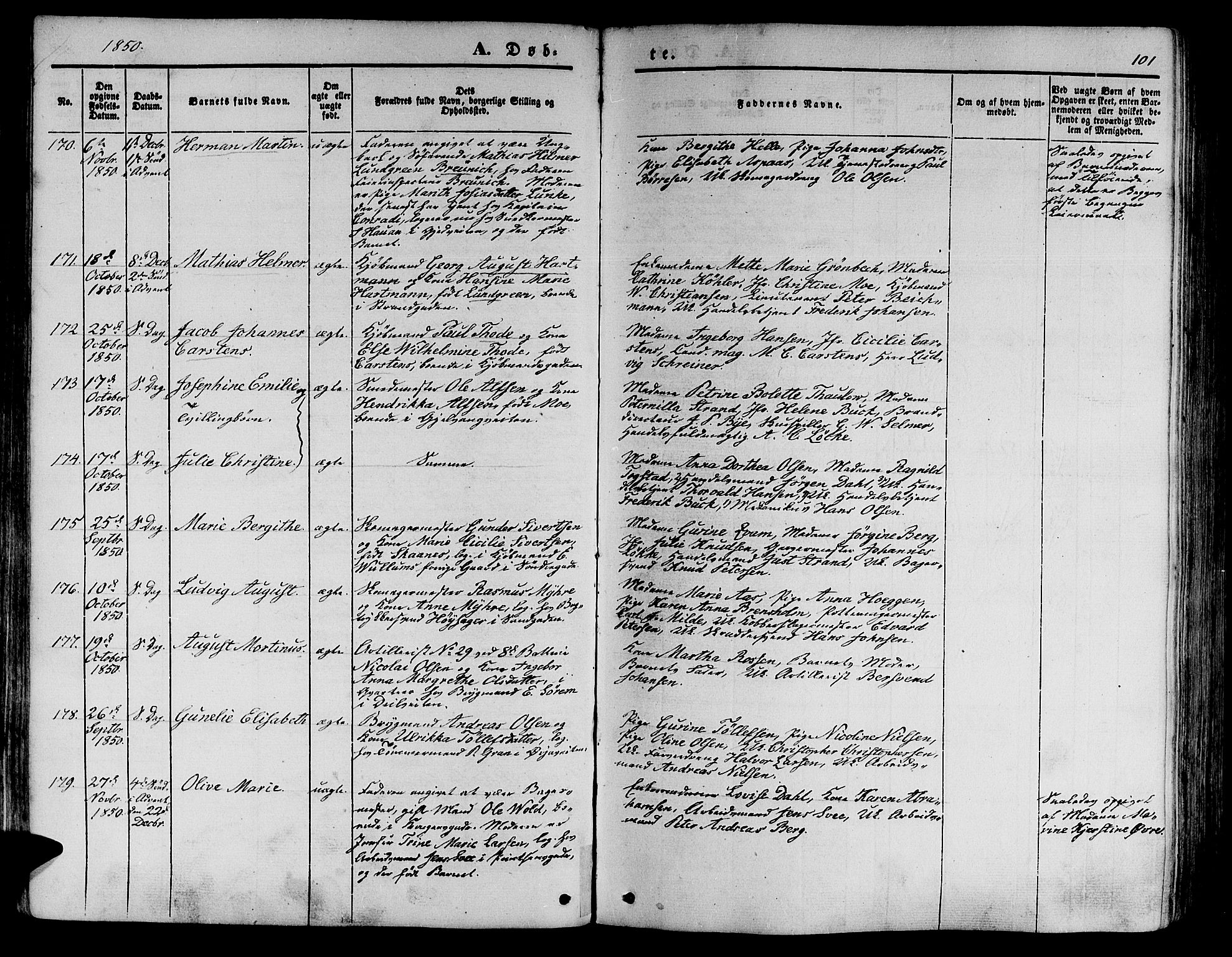 Ministerialprotokoller, klokkerbøker og fødselsregistre - Sør-Trøndelag, SAT/A-1456/602/L0137: Parish register (copy) no. 602C05, 1846-1856, p. 101