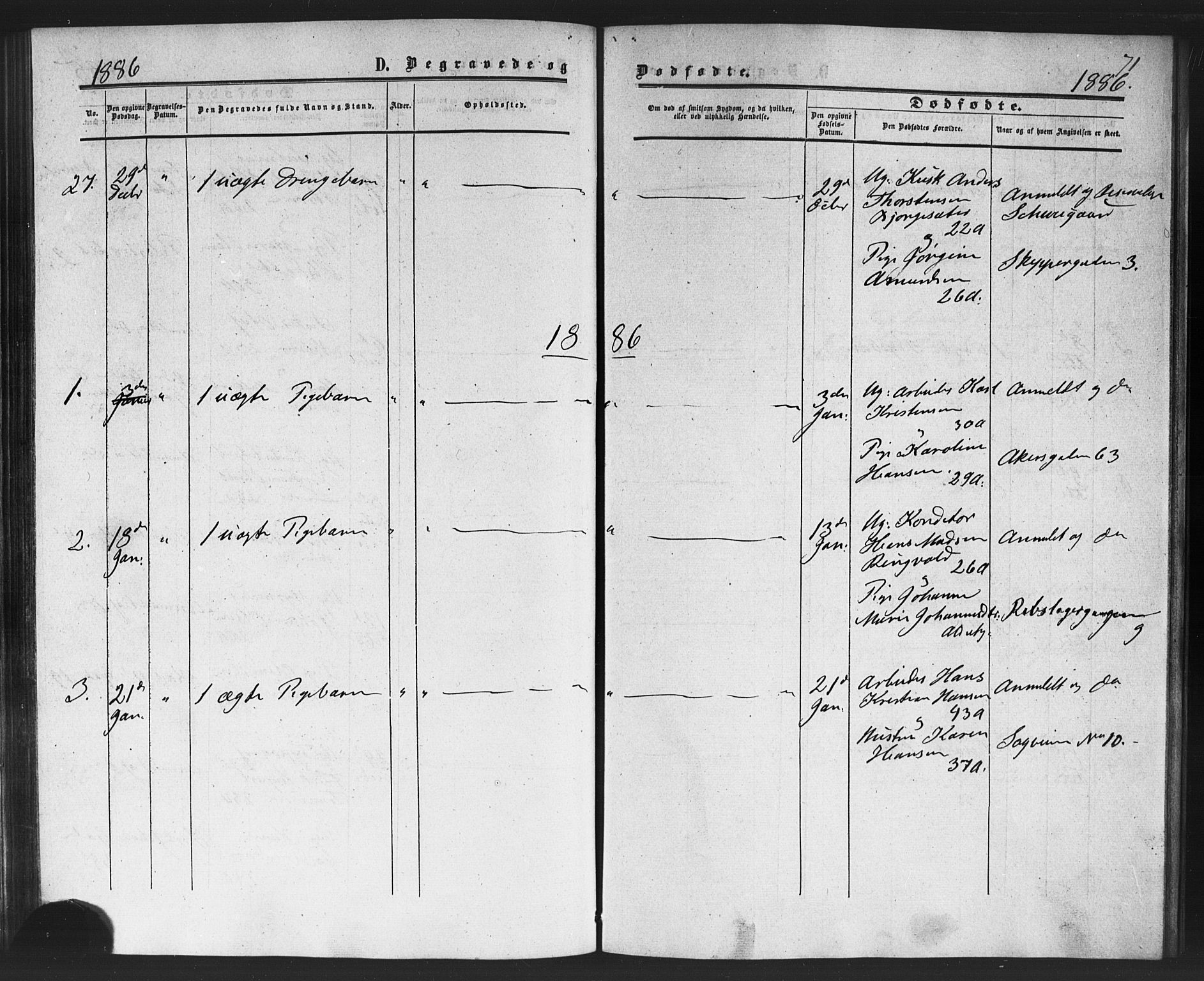 Rikshospitalet prestekontor Kirkebøker, SAO/A-10309b/F/L0005: Parish register (official) no. 5, 1859-1887, p. 71