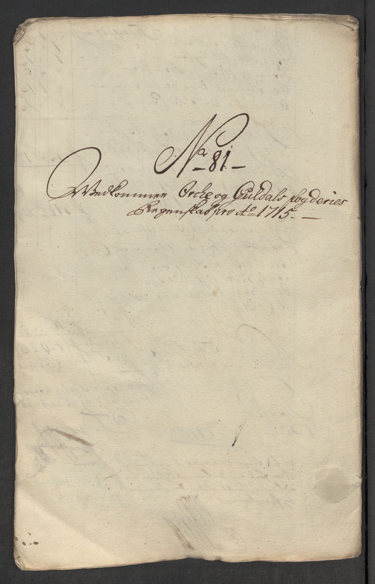 Rentekammeret inntil 1814, Reviderte regnskaper, Fogderegnskap, AV/RA-EA-4092/R60/L3966: Fogderegnskap Orkdal og Gauldal, 1715, p. 533