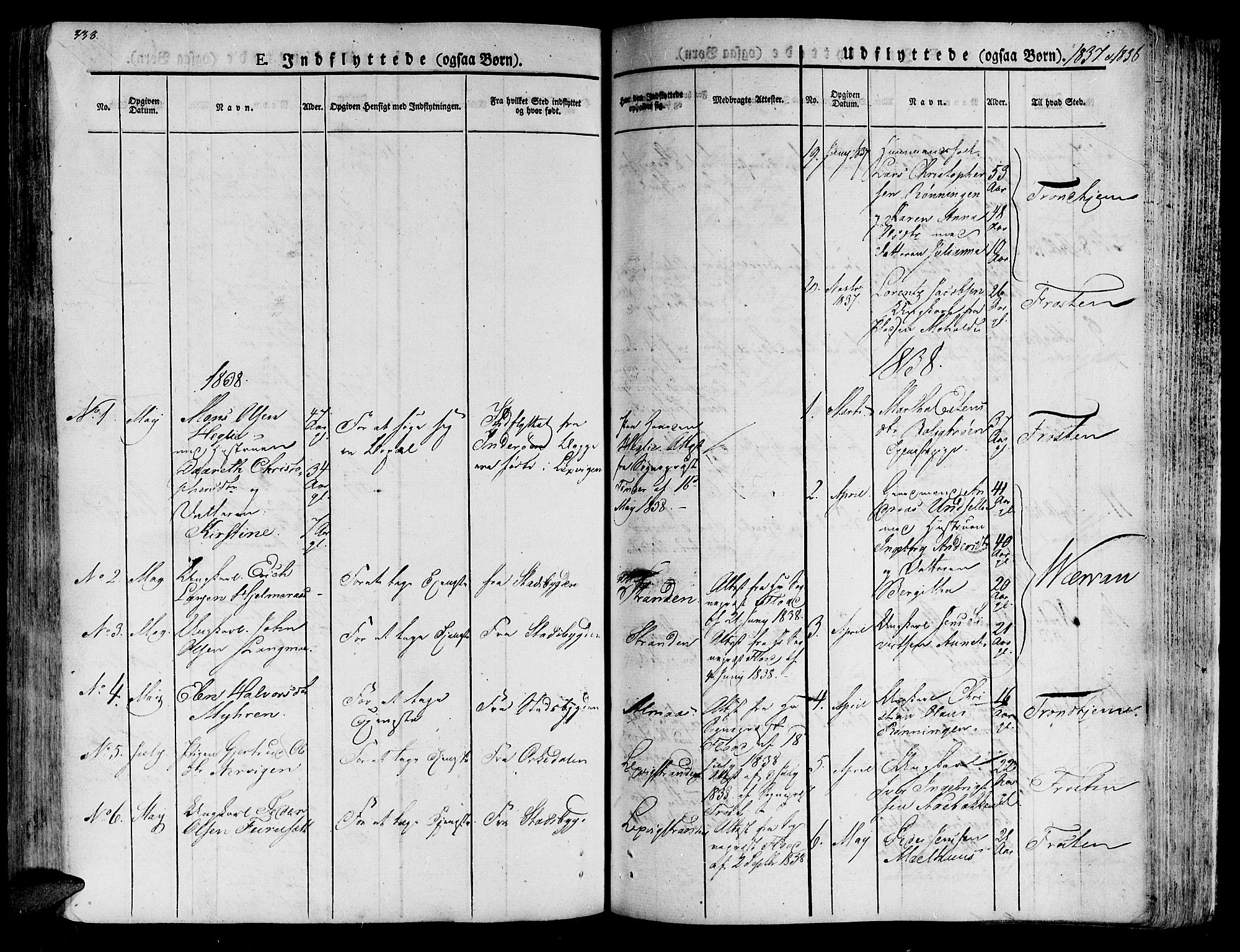 Ministerialprotokoller, klokkerbøker og fødselsregistre - Nord-Trøndelag, AV/SAT-A-1458/701/L0006: Parish register (official) no. 701A06, 1825-1841, p. 338