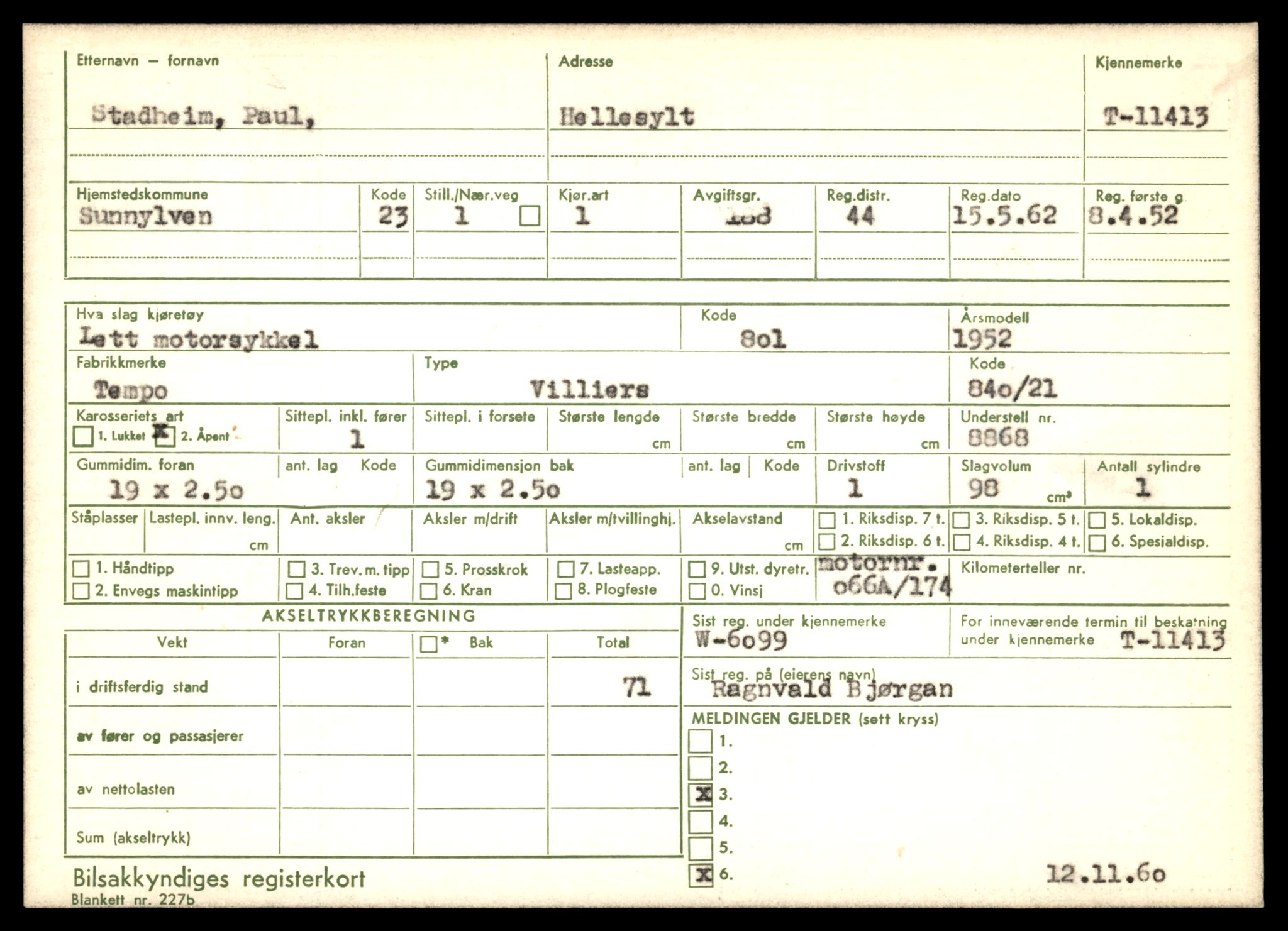 Møre og Romsdal vegkontor - Ålesund trafikkstasjon, AV/SAT-A-4099/F/Fe/L0028: Registreringskort for kjøretøy T 11290 - T 11429, 1927-1998, p. 2817