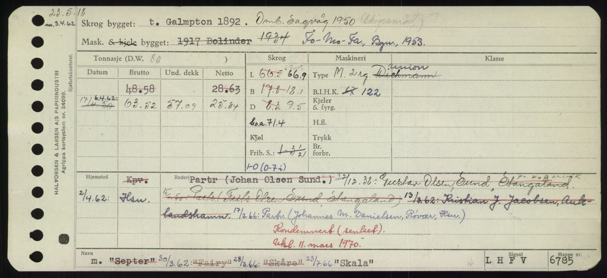 Sjøfartsdirektoratet med forløpere, Skipsmålingen, RA/S-1627/H/Hd/L0034: Fartøy, Sk-Slå, p. 33