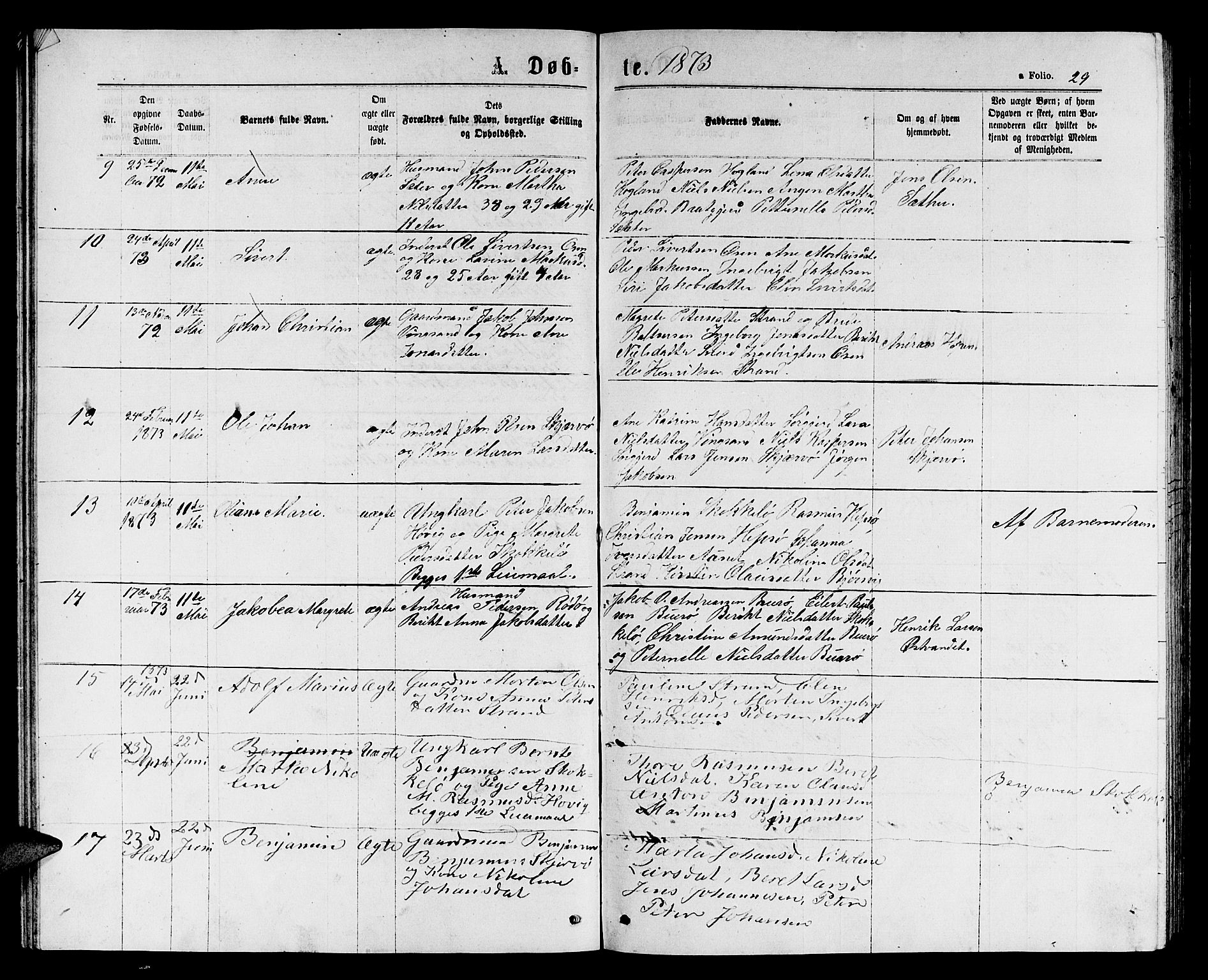 Ministerialprotokoller, klokkerbøker og fødselsregistre - Sør-Trøndelag, SAT/A-1456/658/L0725: Parish register (copy) no. 658C01, 1867-1882, p. 29