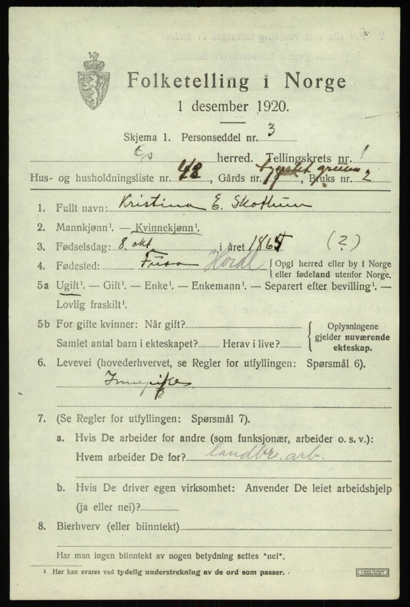 SAB, 1920 census for Os, 1920, p. 1762