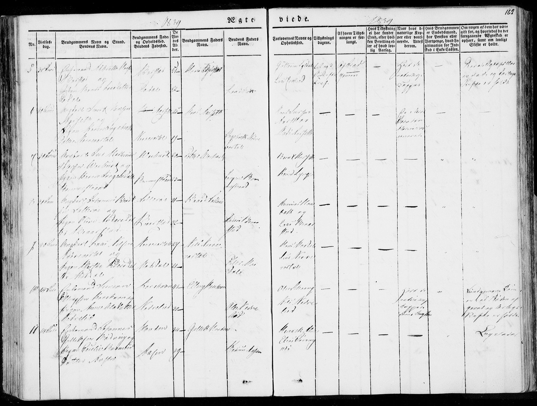 Ministerialprotokoller, klokkerbøker og fødselsregistre - Møre og Romsdal, AV/SAT-A-1454/509/L0104: Parish register (official) no. 509A02, 1833-1847, p. 162