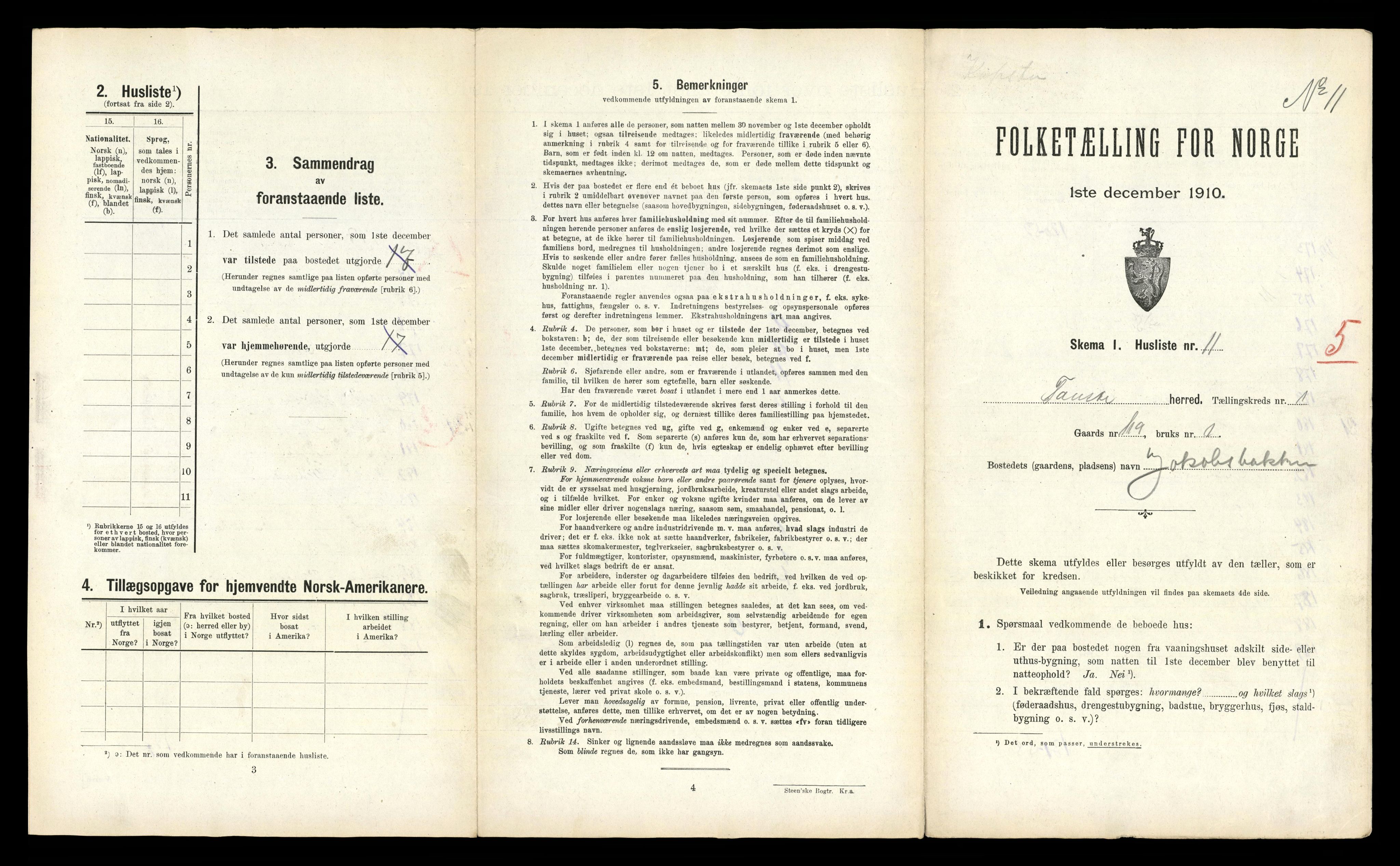 RA, 1910 census for Fauske, 1910, p. 104