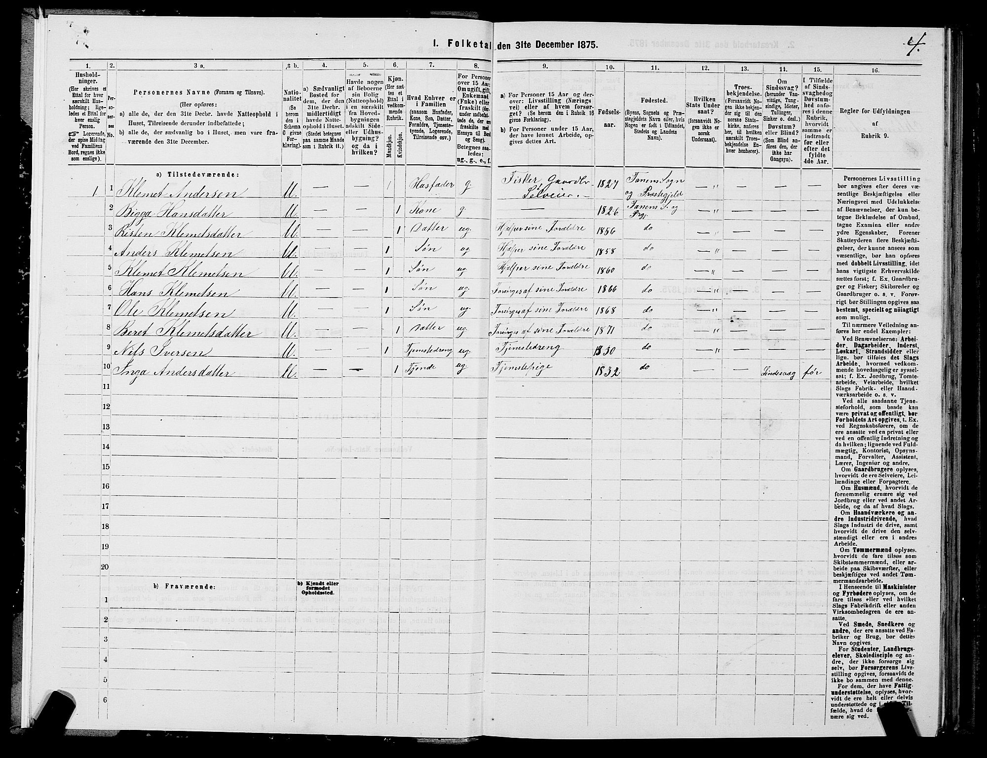 SATØ, 1875 census for 2025P Tana, 1875, p. 3004