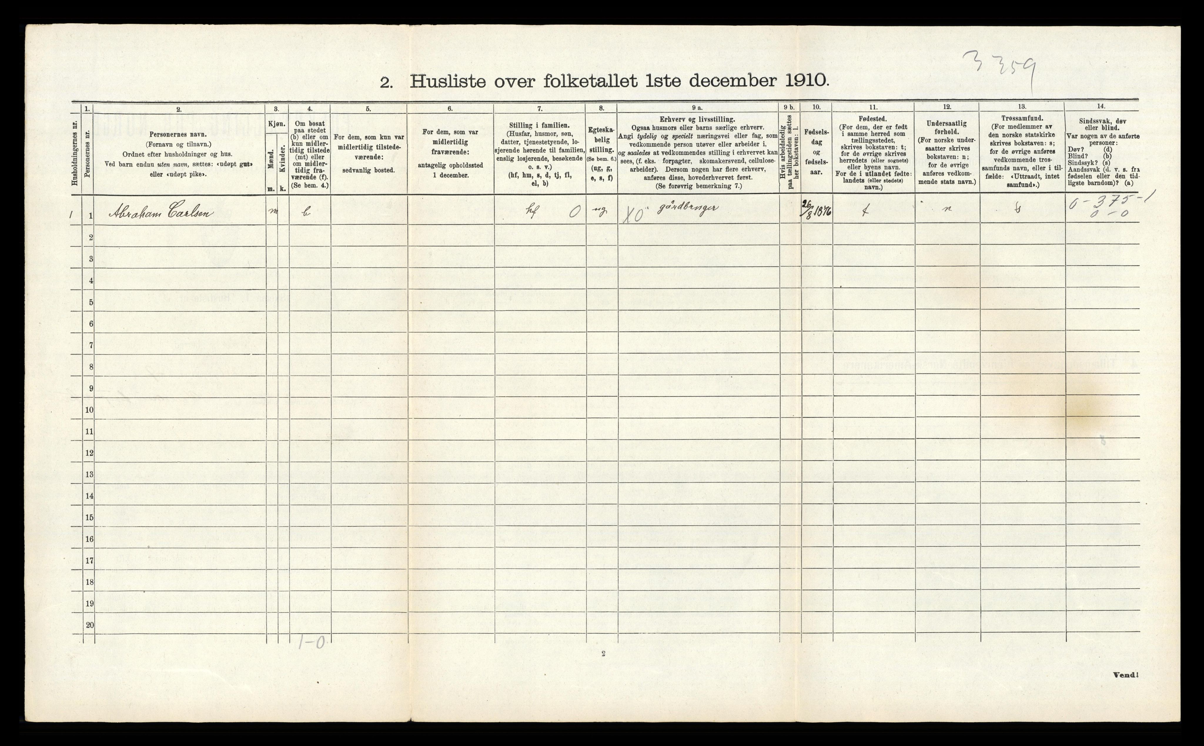 RA, 1910 census for Kvås, 1910, p. 114