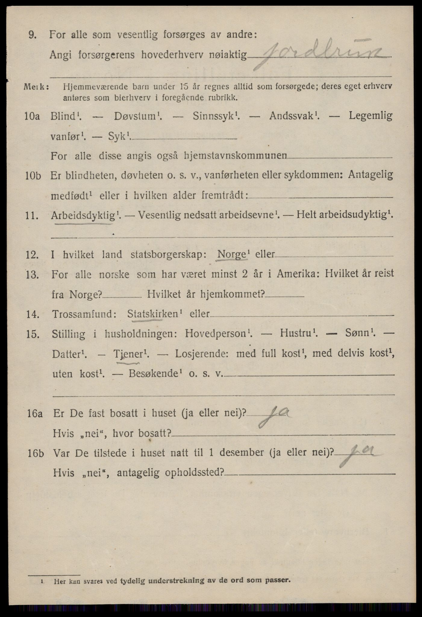 SAT, 1920 census for Vatne, 1920, p. 1395