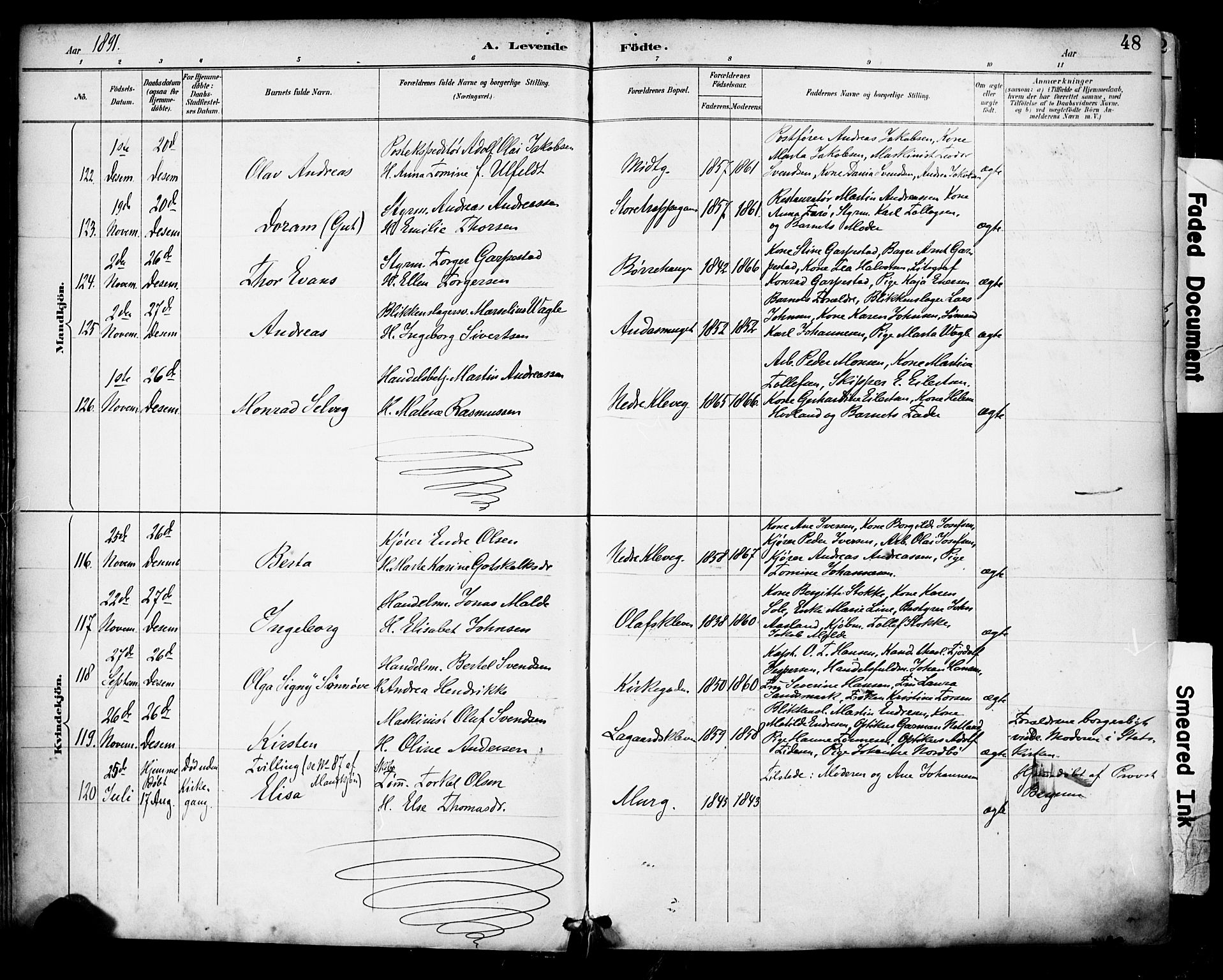 Domkirken sokneprestkontor, SAST/A-101812/001/30/30BA/L0030: Parish register (official) no. A 29, 1889-1902, p. 48