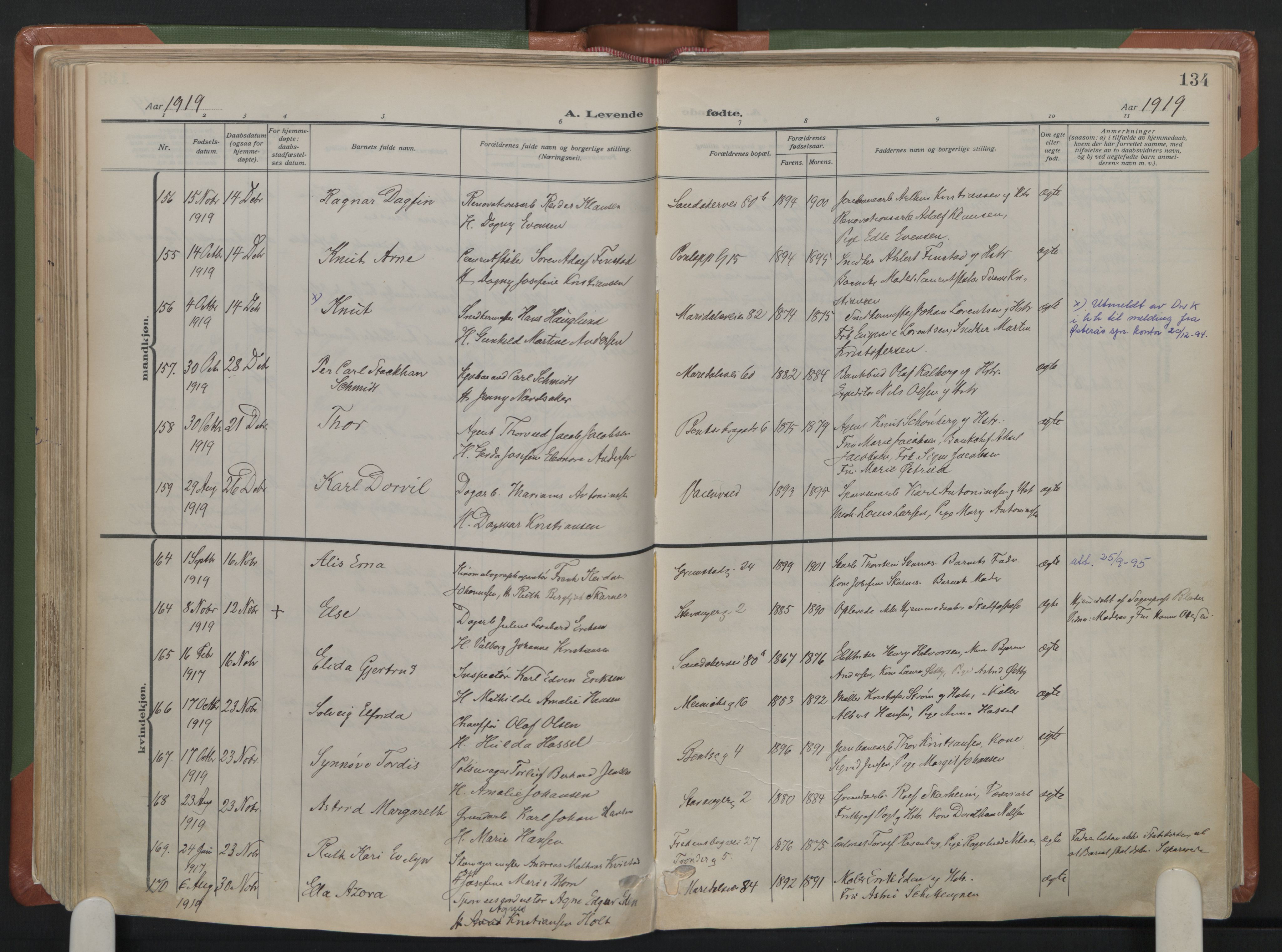 Sagene prestekontor Kirkebøker, AV/SAO-A-10796/F/L0010: Parish register (official) no. 10, 1915-1925, p. 134