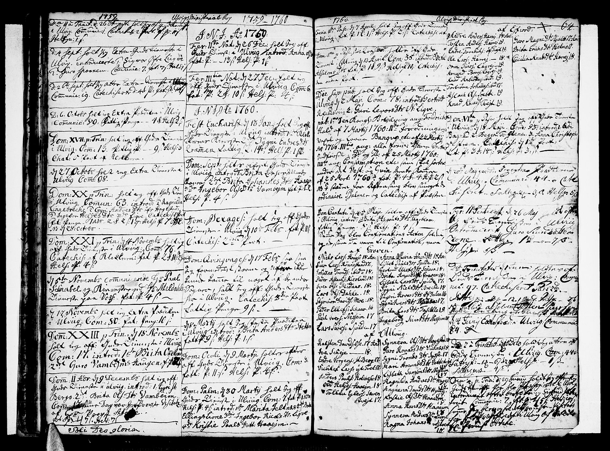 Ulvik sokneprestembete, SAB/A-78801/H/Haa: Parish register (official) no. A 10, 1745-1792, p. 64