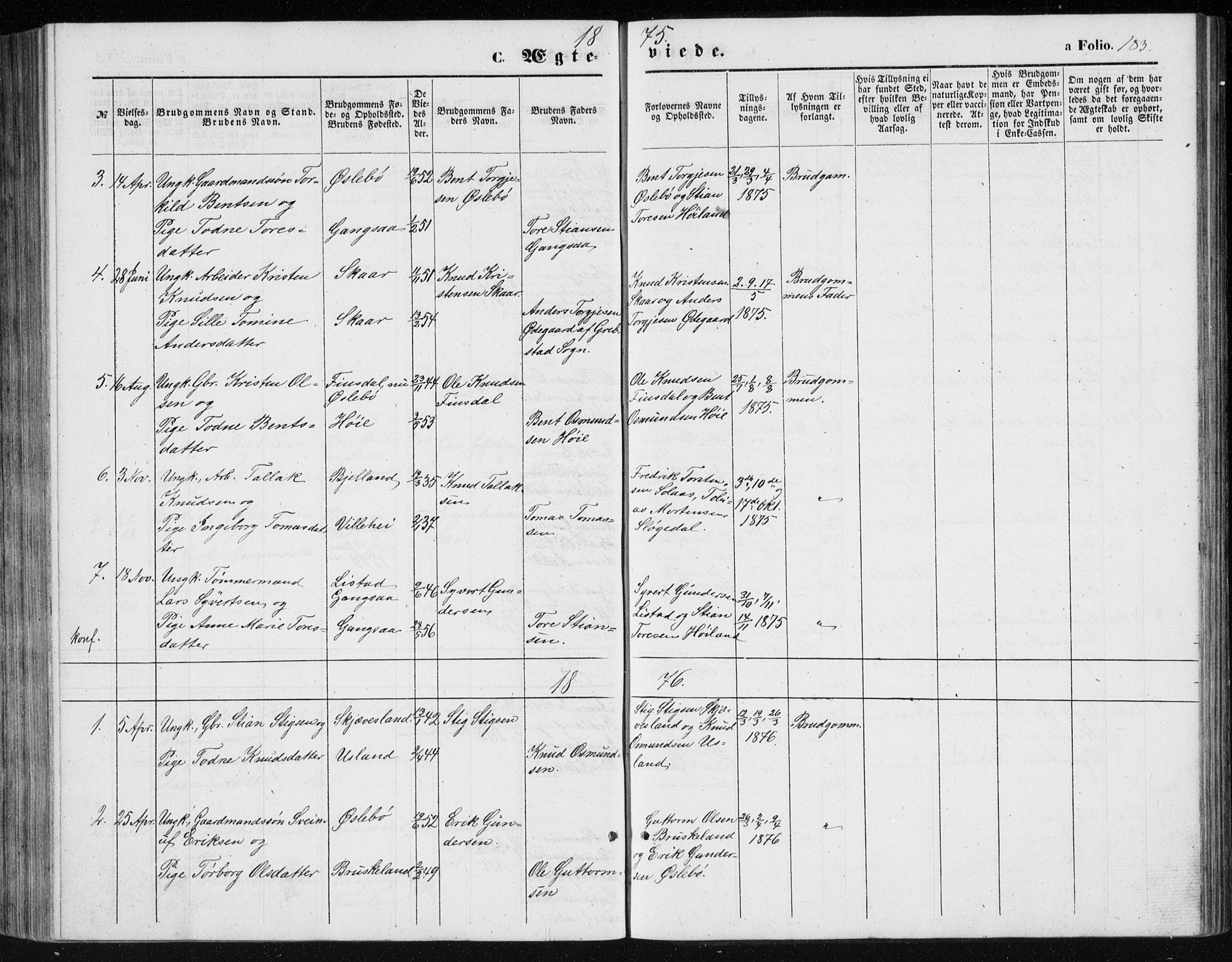 Holum sokneprestkontor, AV/SAK-1111-0022/F/Fb/Fbc/L0002: Parish register (copy) no. B 2, 1860-1882, p. 183