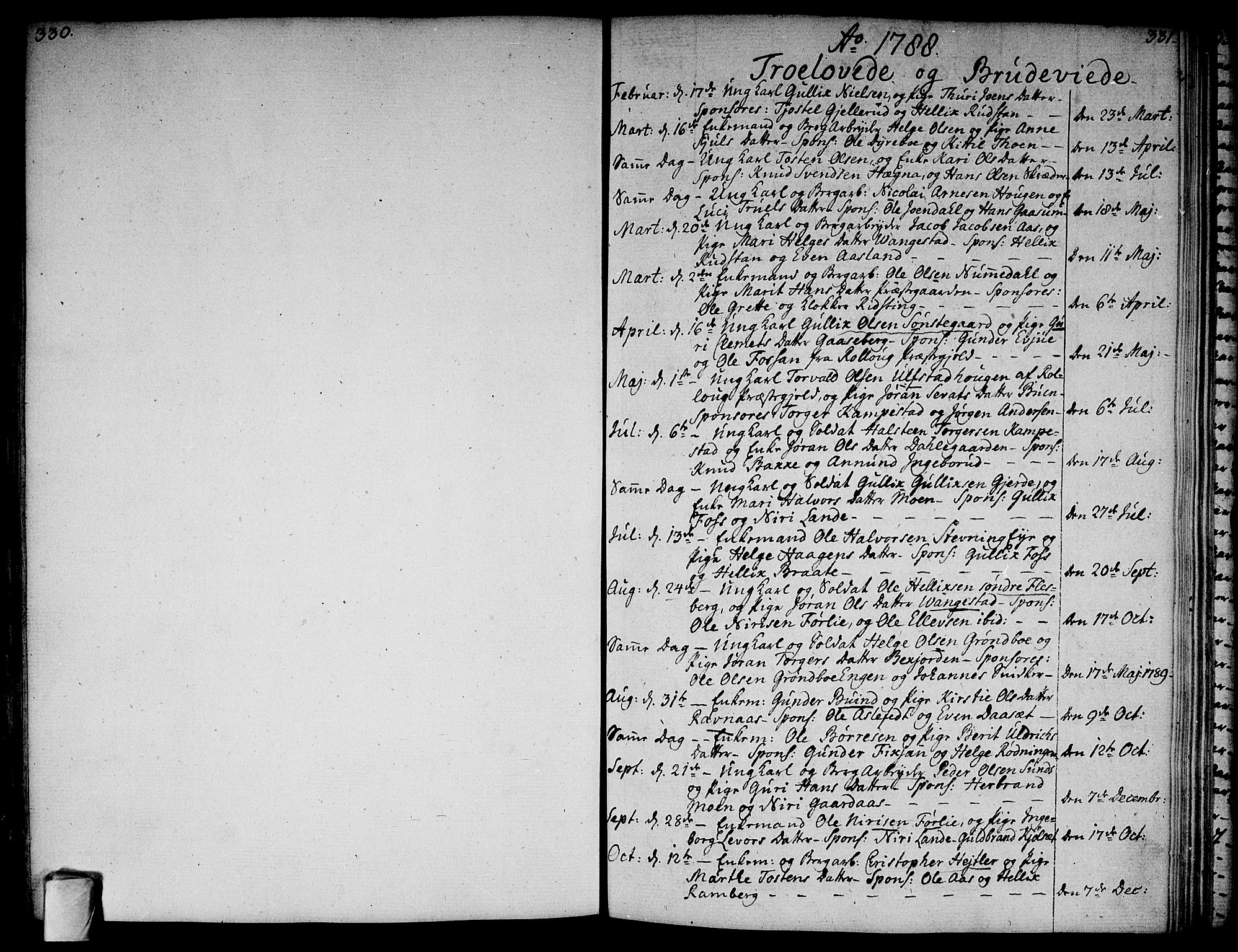 Flesberg kirkebøker, SAKO/A-18/F/Fa/L0004: Parish register (official) no. I 4, 1788-1815, p. 330-331