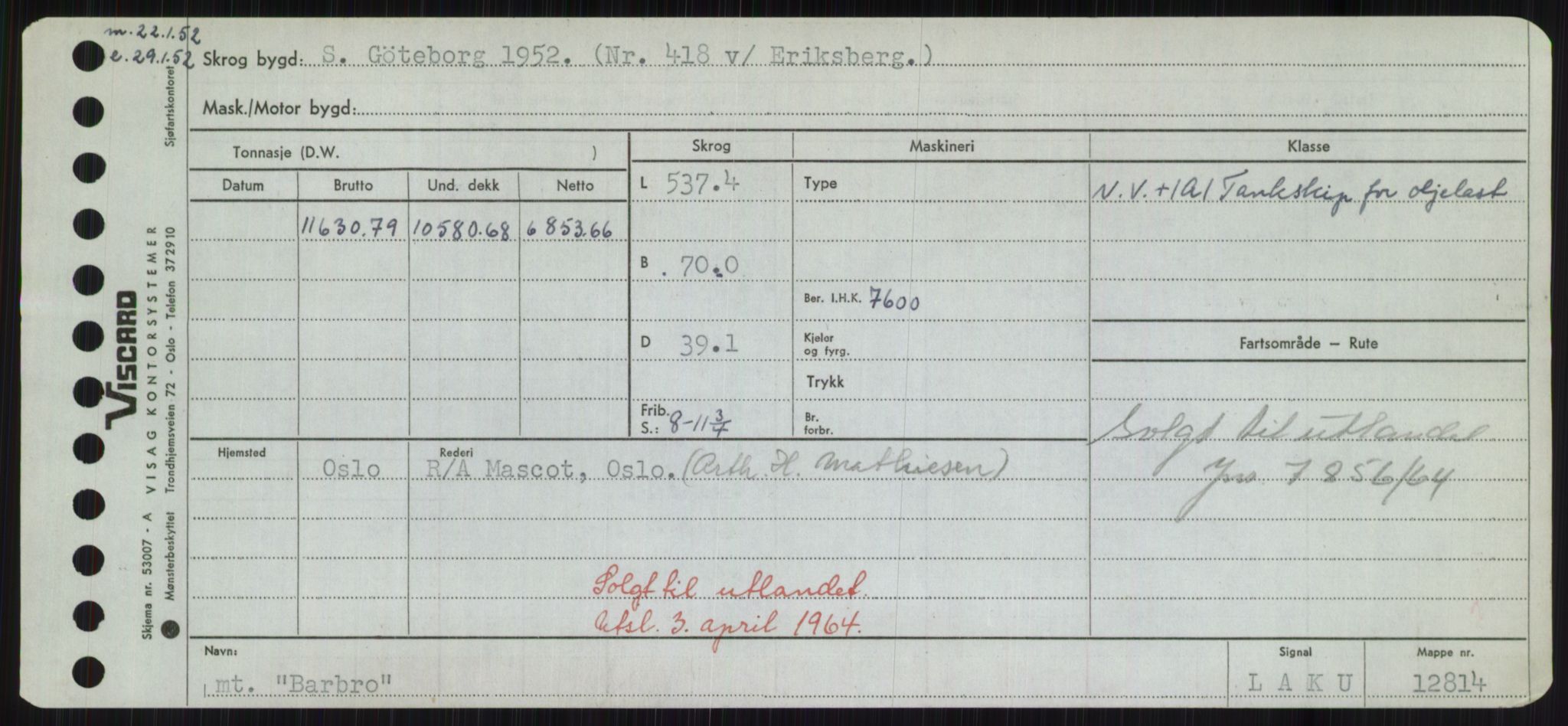 Sjøfartsdirektoratet med forløpere, Skipsmålingen, AV/RA-S-1627/H/Hd/L0003: Fartøy, B-Bev, p. 259