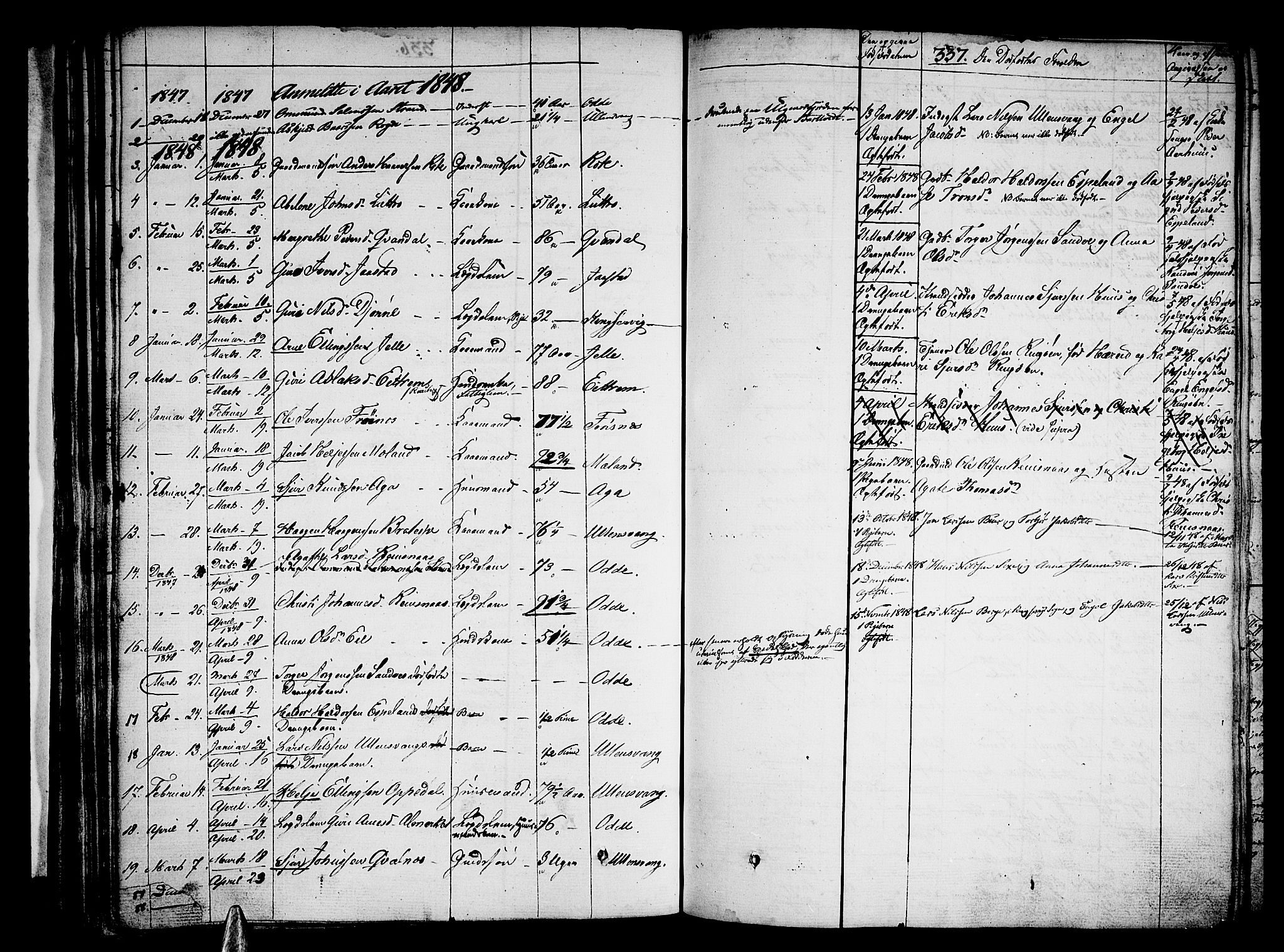 Ullensvang sokneprestembete, AV/SAB-A-78701/H/Haa: Parish register (official) no. A 10, 1825-1853, p. 337