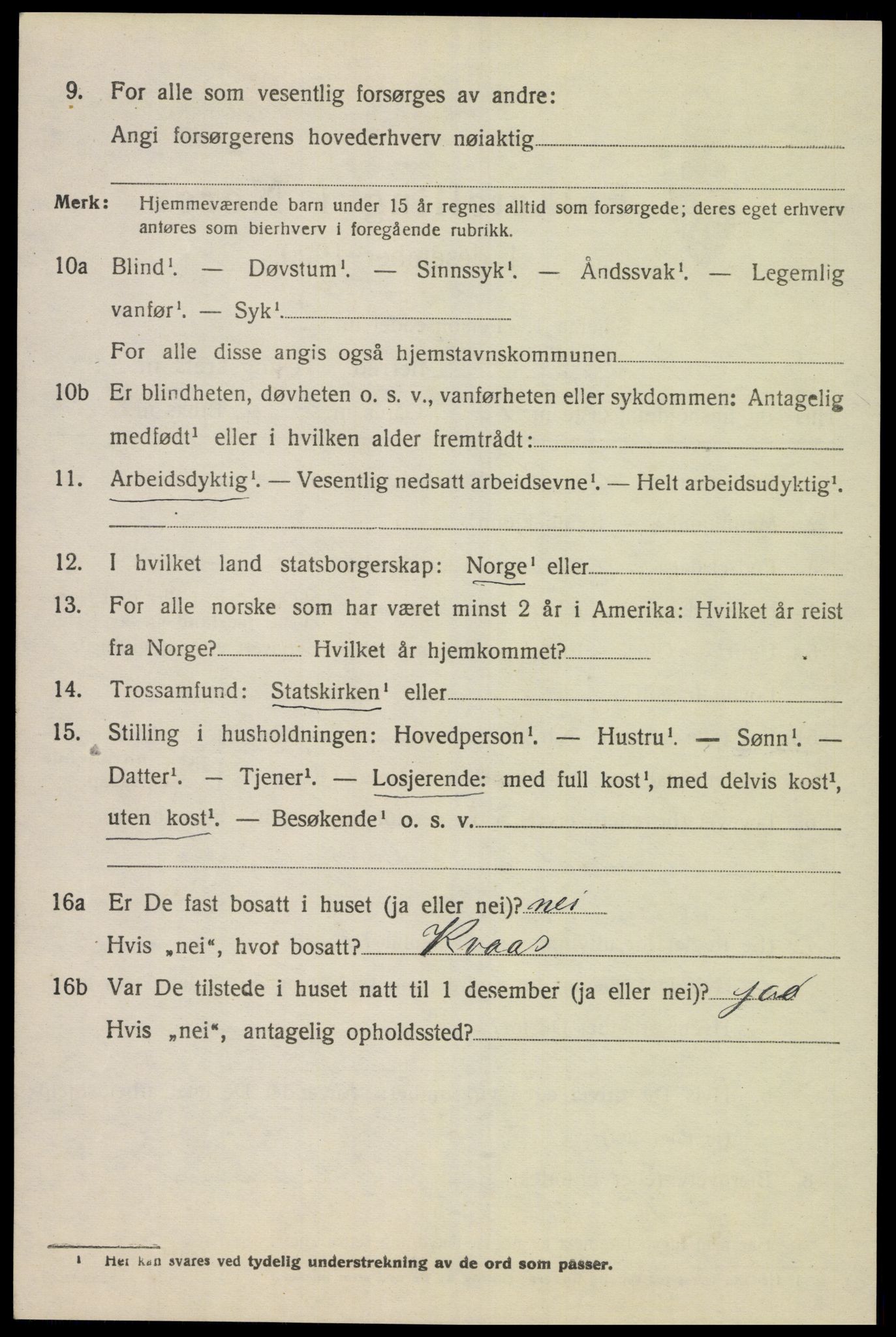 SAK, 1920 census for Kvås, 1920, p. 773