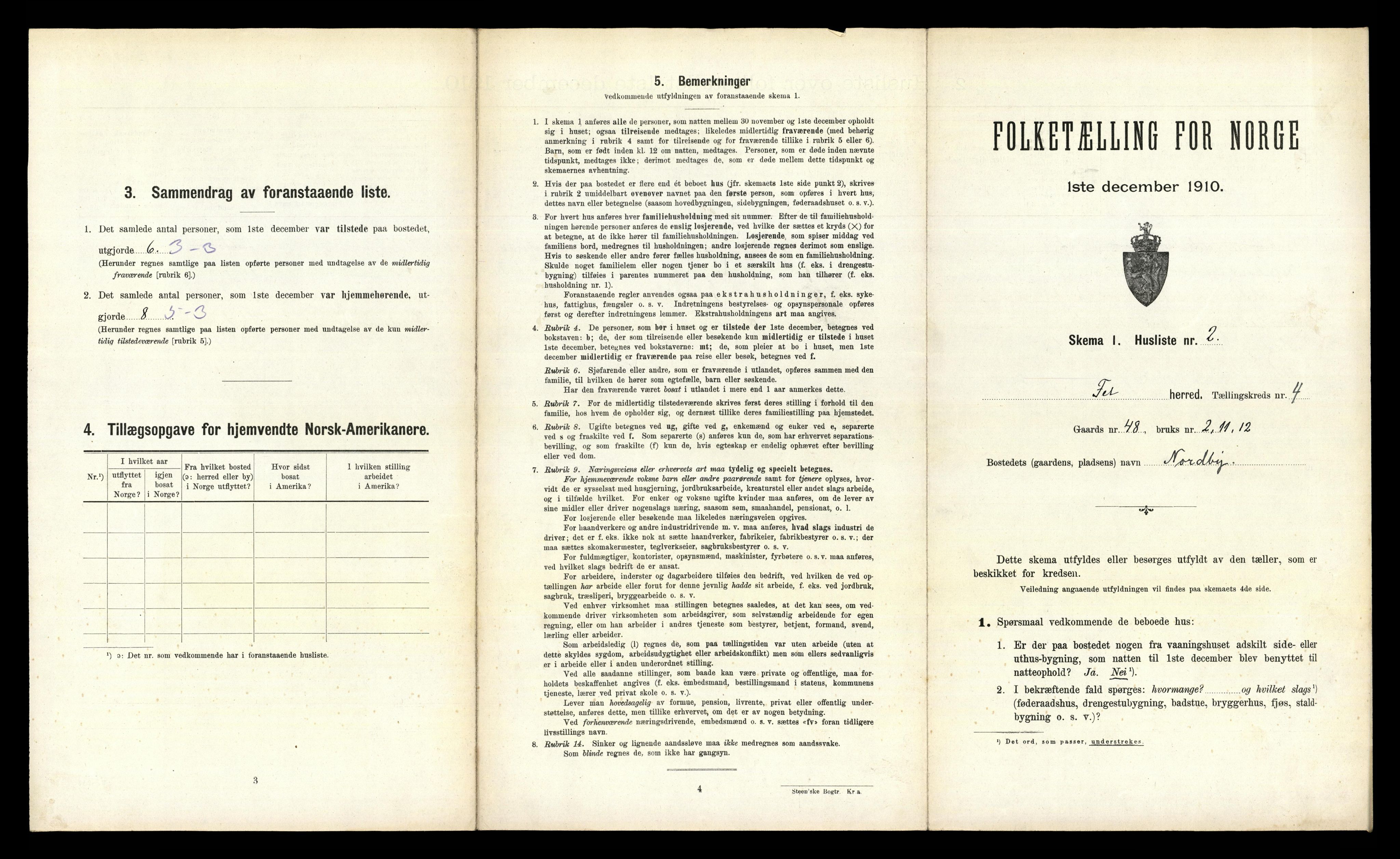 RA, 1910 census for Fet, 1910, p. 585