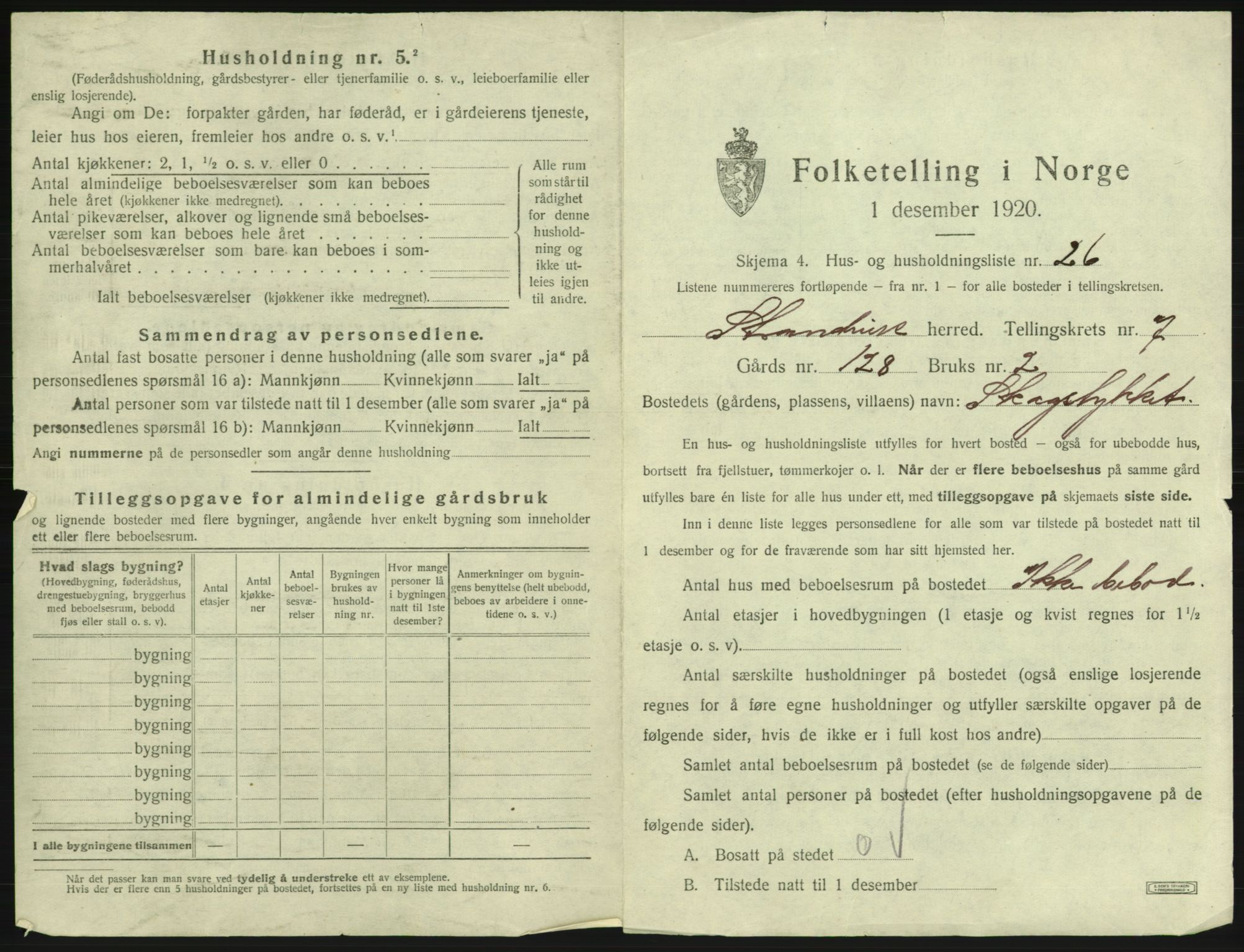 SAB, 1920 census for Strandvik, 1920, p. 744