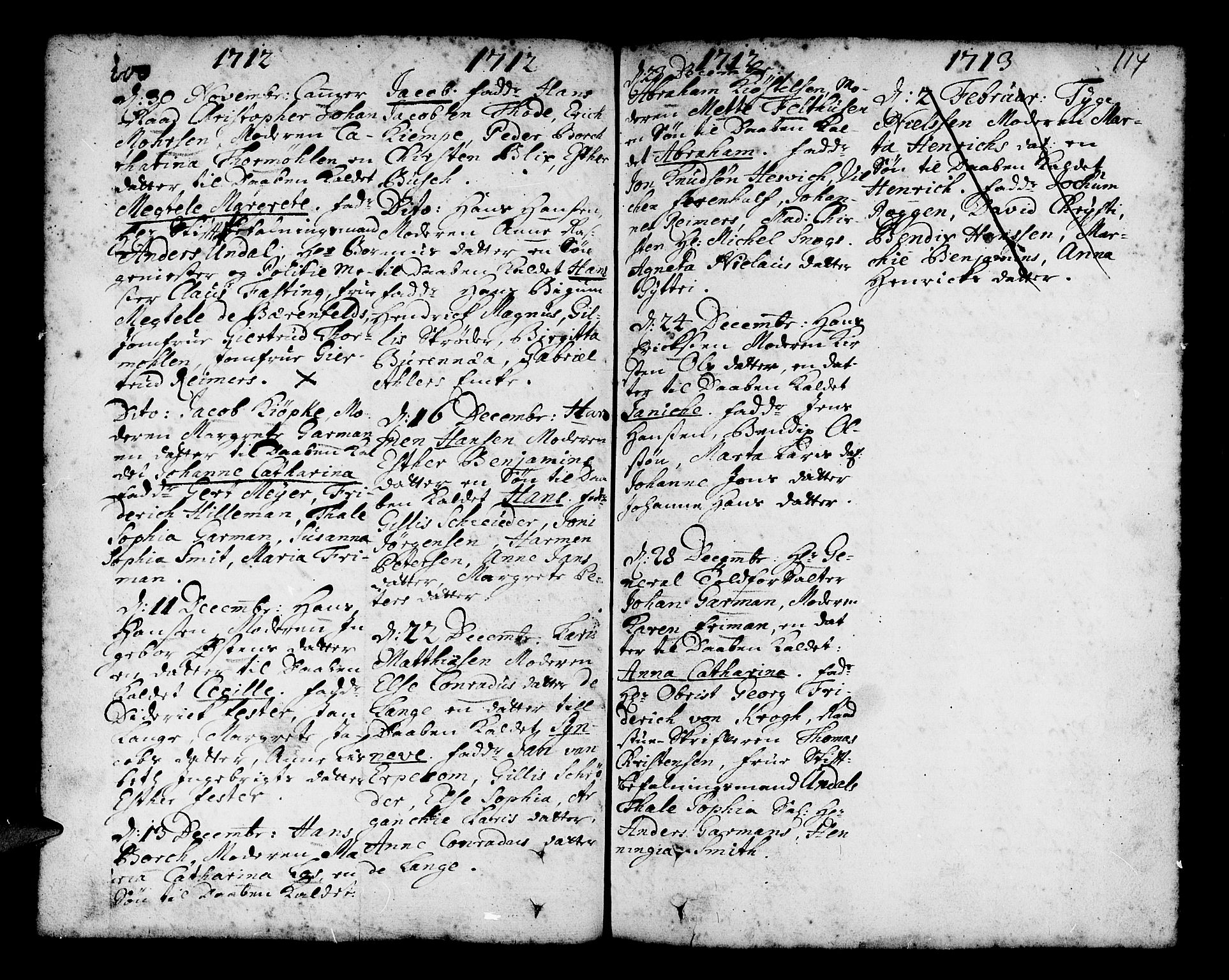 Nykirken Sokneprestembete, SAB/A-77101/H/Haa/L0002: Parish register (official) no. A 2, 1700-1723, p. 114