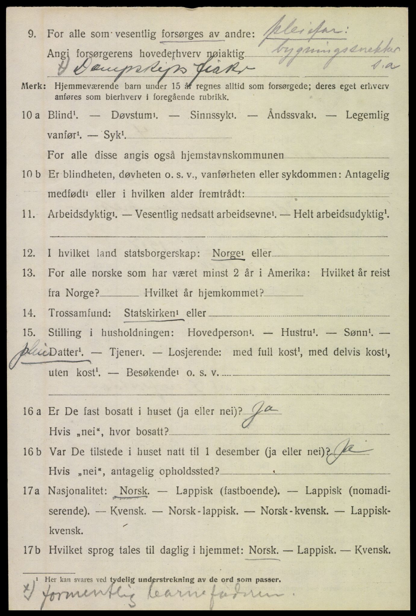 SAT, 1920 census for Hadsel, 1920, p. 9081