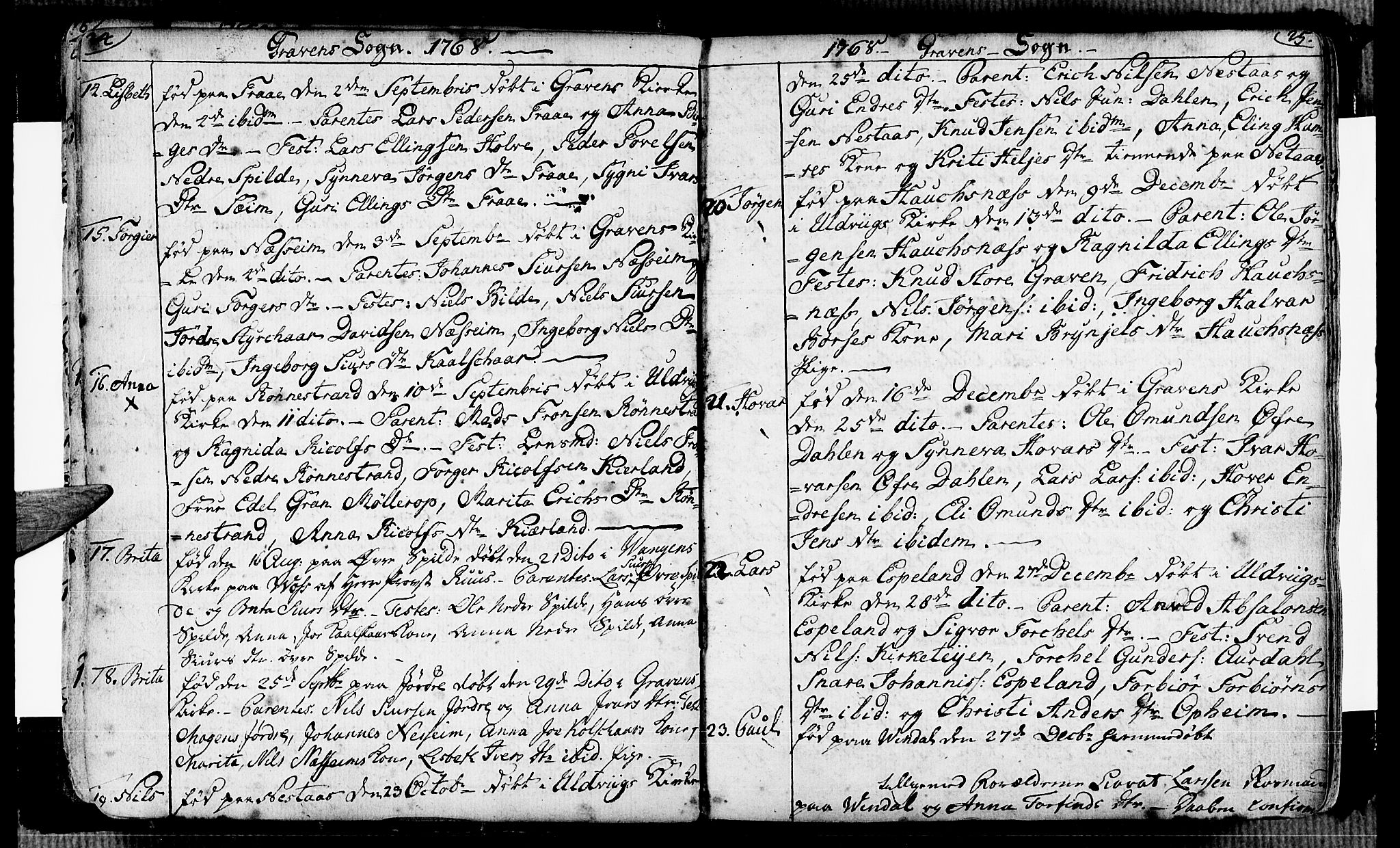 Ulvik sokneprestembete, SAB/A-78801/H/Haa: Parish register (official) no. A 7, 1761-1792, p. 24-25