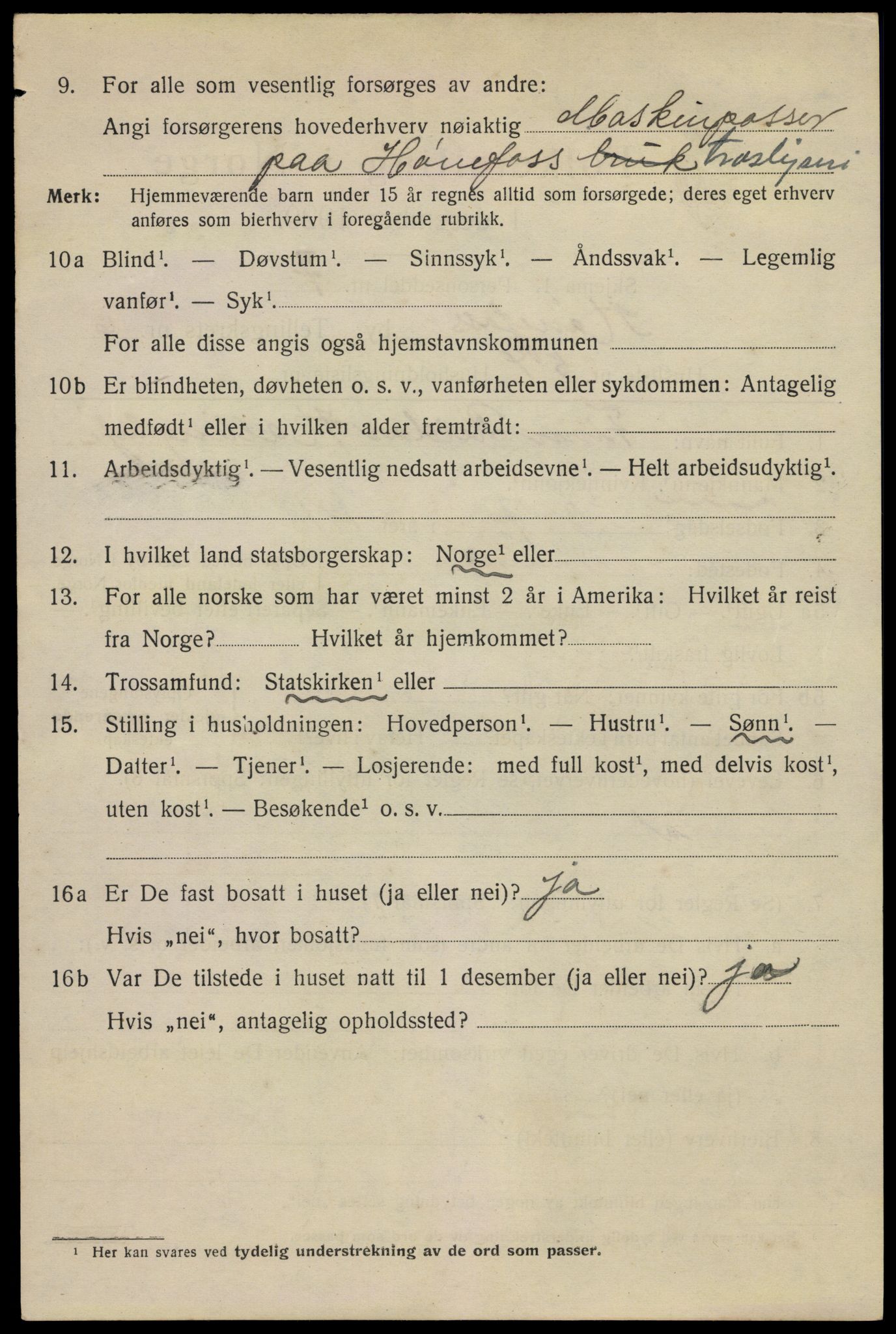 SAKO, 1920 census for Hønefoss, 1920, p. 7837