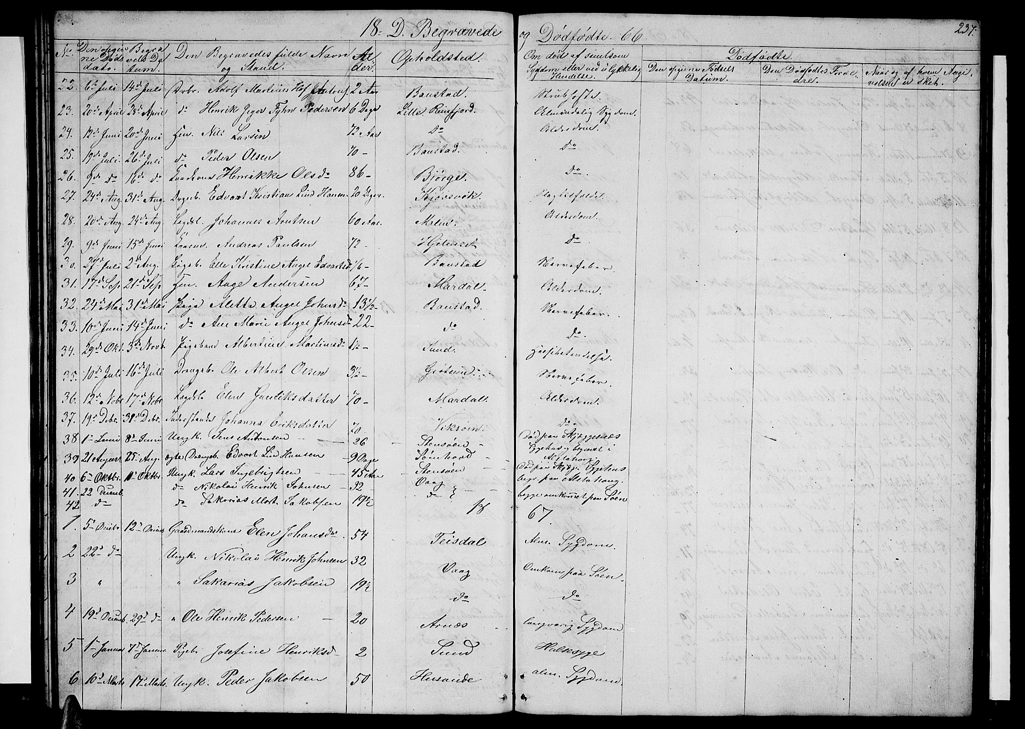 Ministerialprotokoller, klokkerbøker og fødselsregistre - Nordland, SAT/A-1459/812/L0187: Parish register (copy) no. 812C05, 1850-1883, p. 237