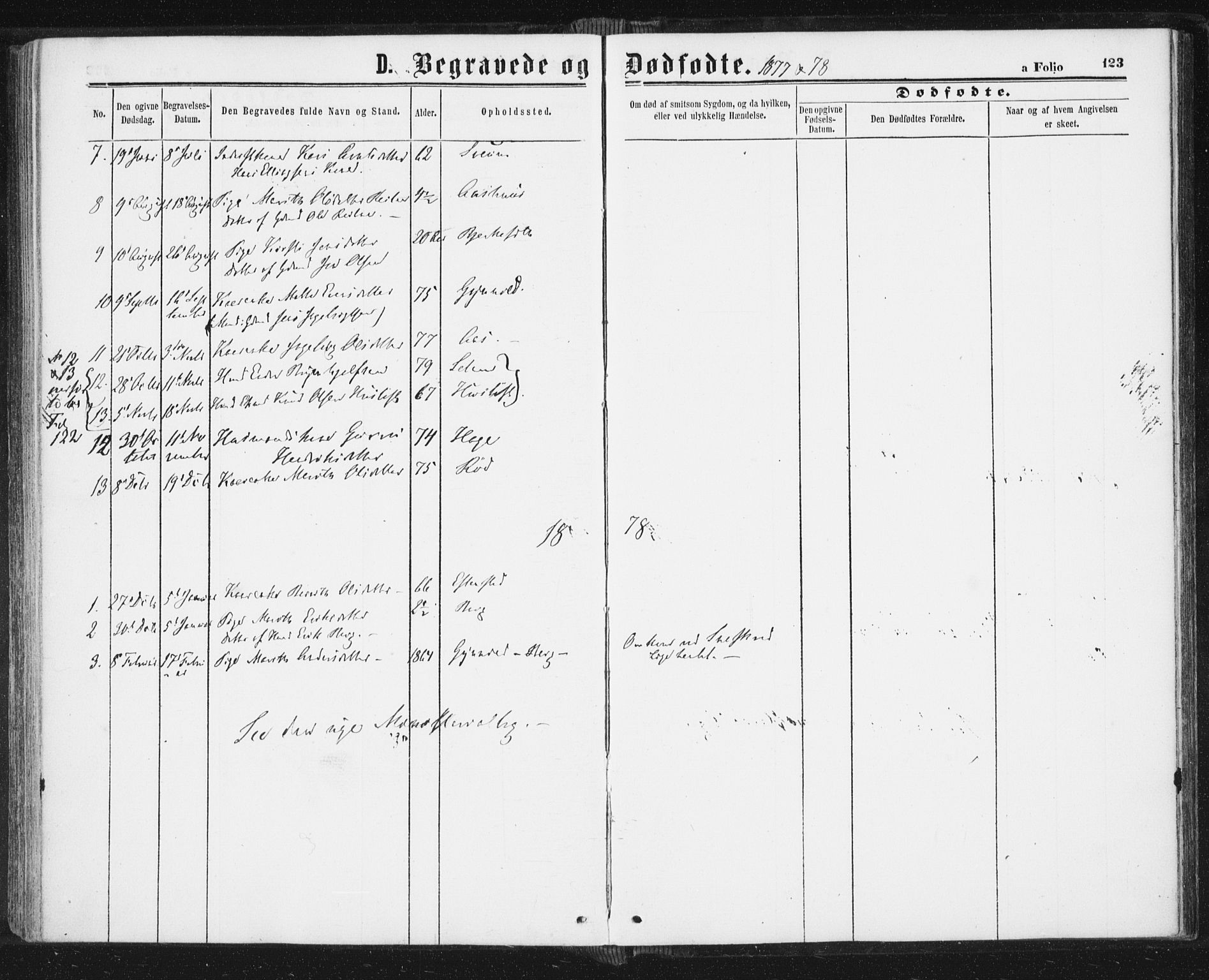 Ministerialprotokoller, klokkerbøker og fødselsregistre - Sør-Trøndelag, SAT/A-1456/689/L1039: Parish register (official) no. 689A04, 1865-1878, p. 123