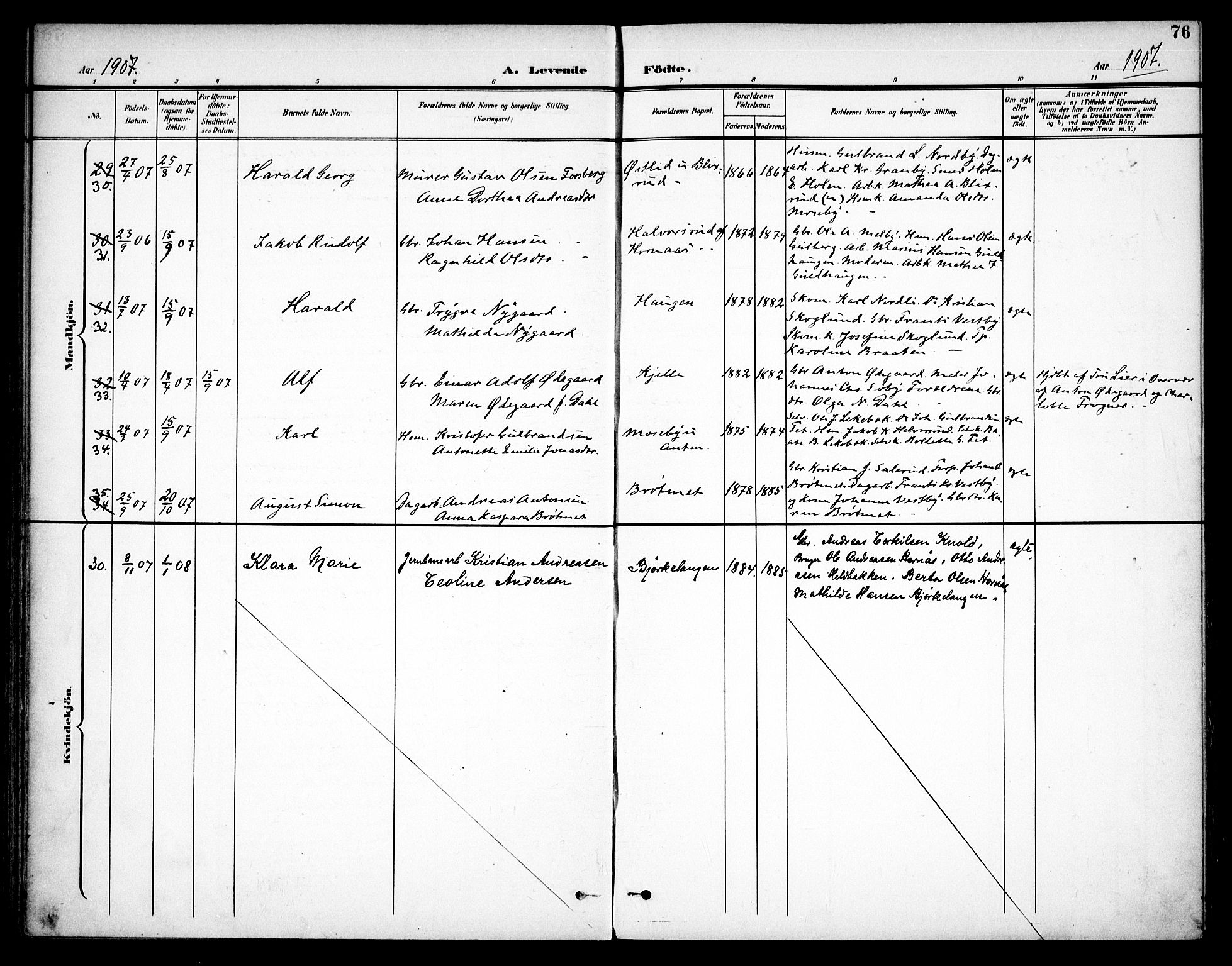 Høland prestekontor Kirkebøker, AV/SAO-A-10346a/F/Fa/L0015: Parish register (official) no. I 15, 1897-1912, p. 76